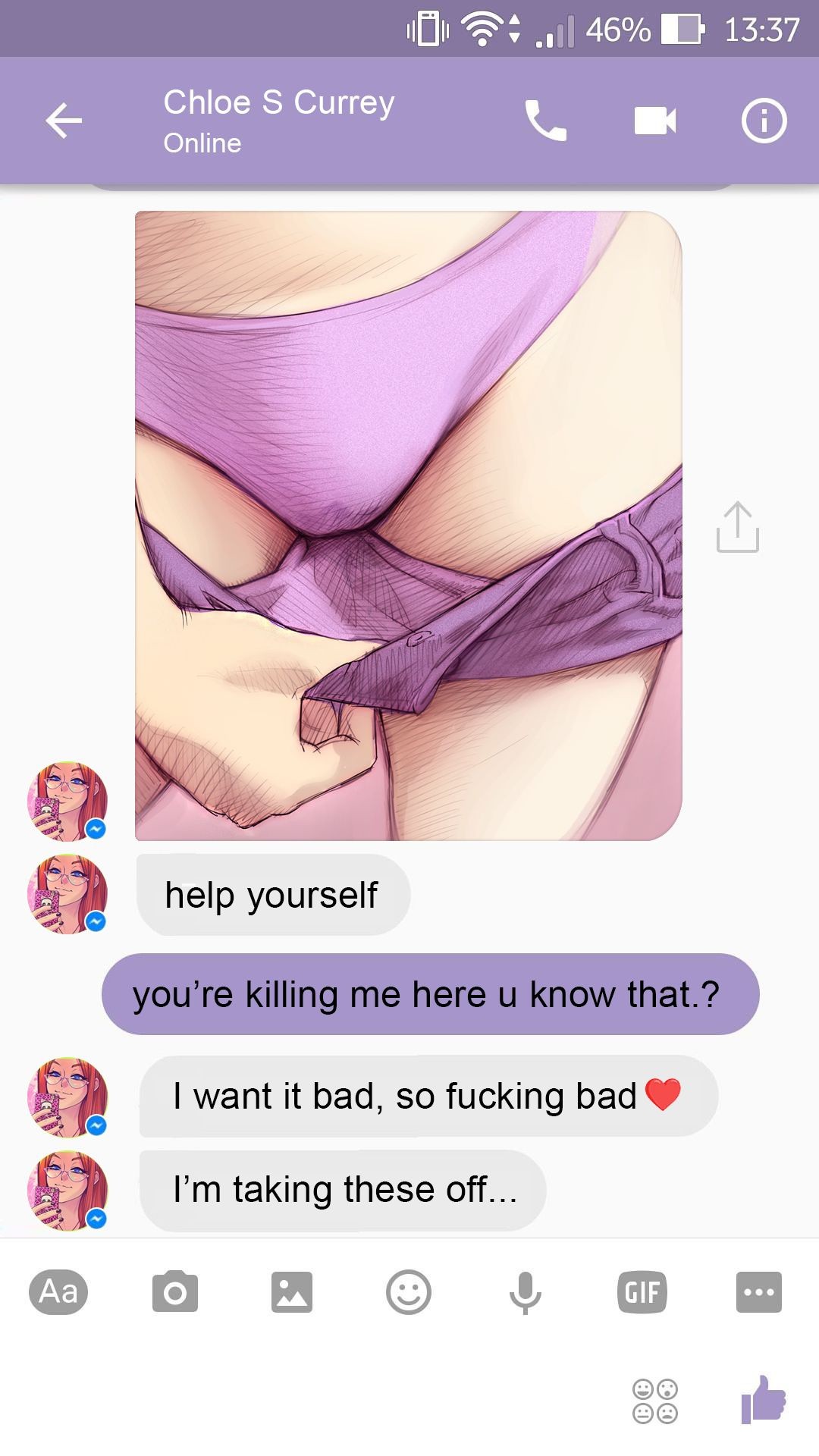 Sexting Chloé porn comic picture 12