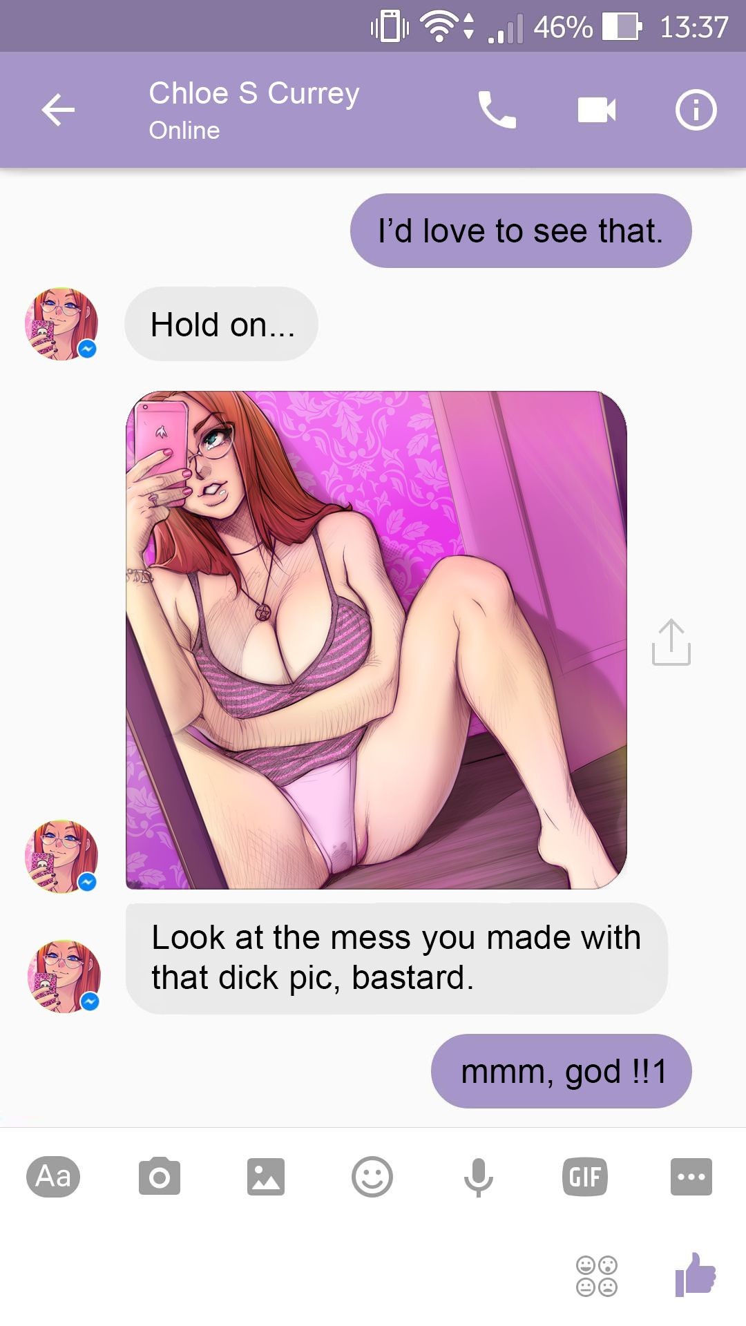 Sexting Chloé porn comic picture 14