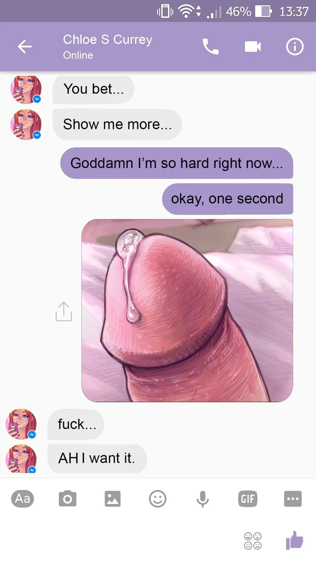 Sexting Chloé porn comic picture 6