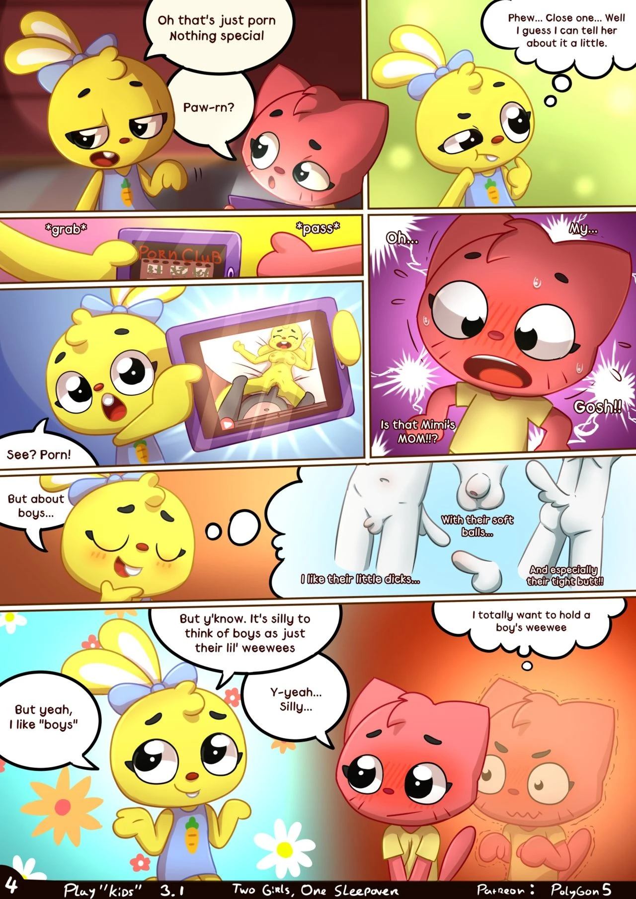 Two girls One sleepover porn comic picture 5