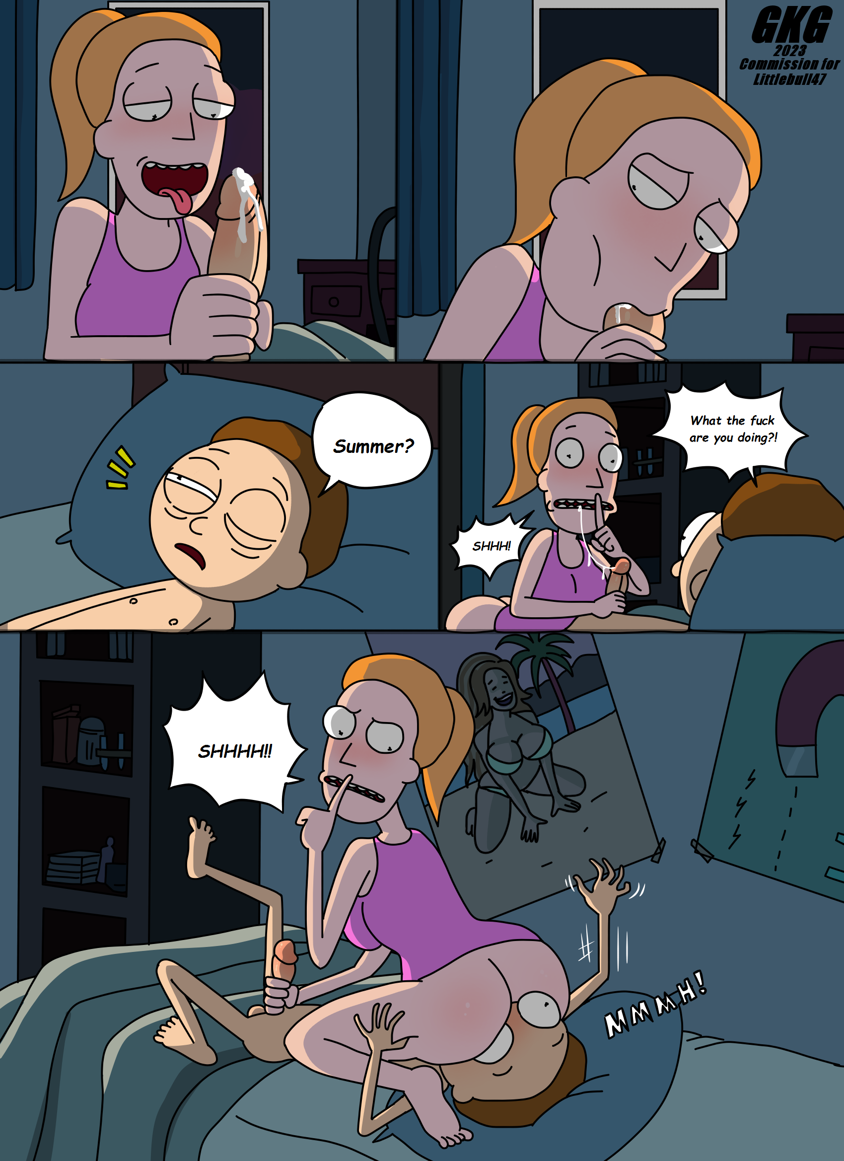 Sneaking Into Morty's Room at Night porn comic picture 2
