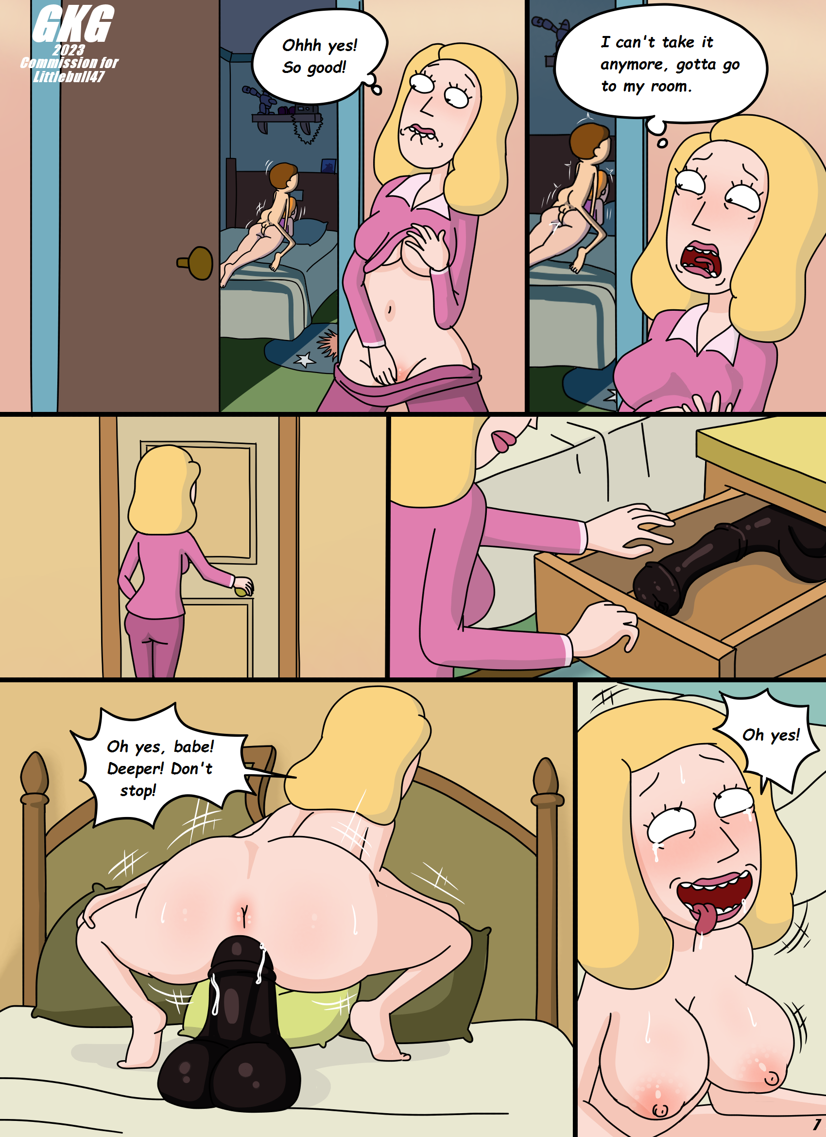 Sneaking Into Morty's Room at Night porn comic picture 7