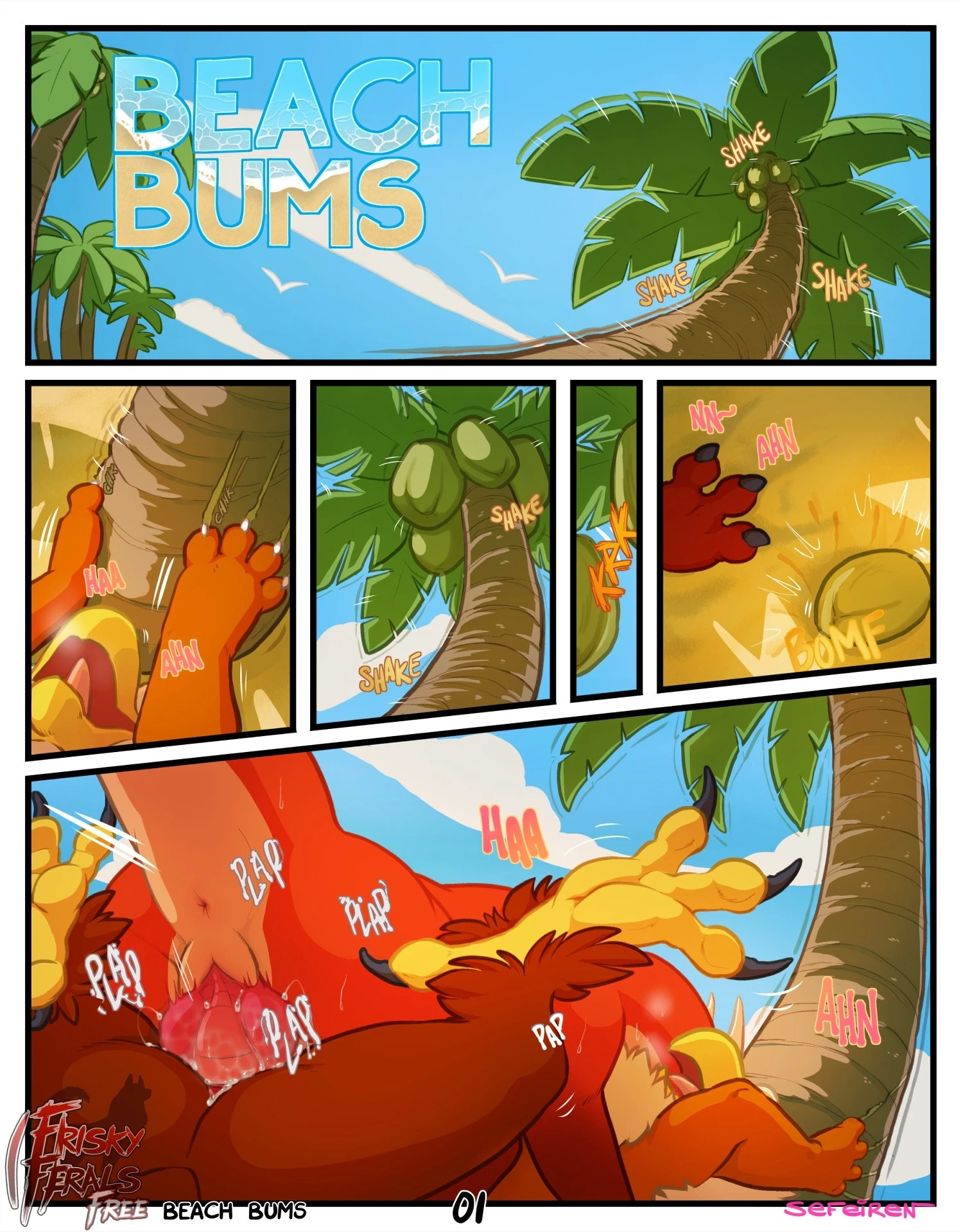 Frisky Ferals - Beach Bums porn comic picture 1