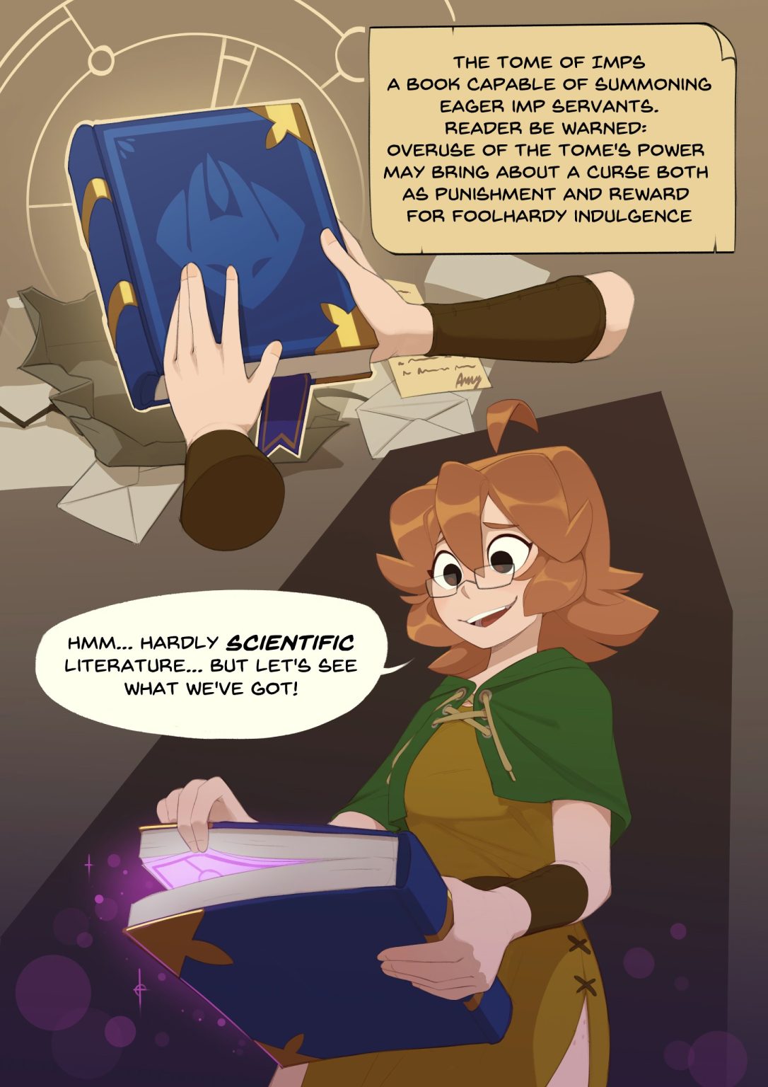 Monster Researcher Eclair and the Book of Imps! porn comic picture 1