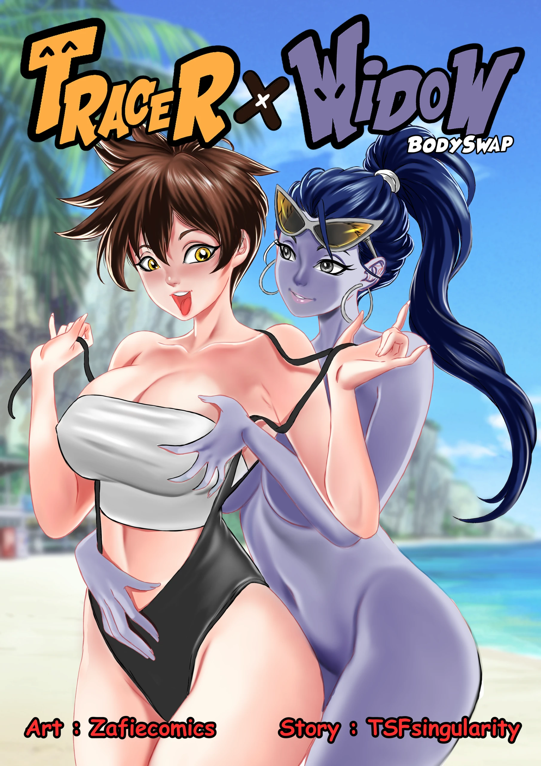 Tracer x Widow BodySwap porn comic picture 1