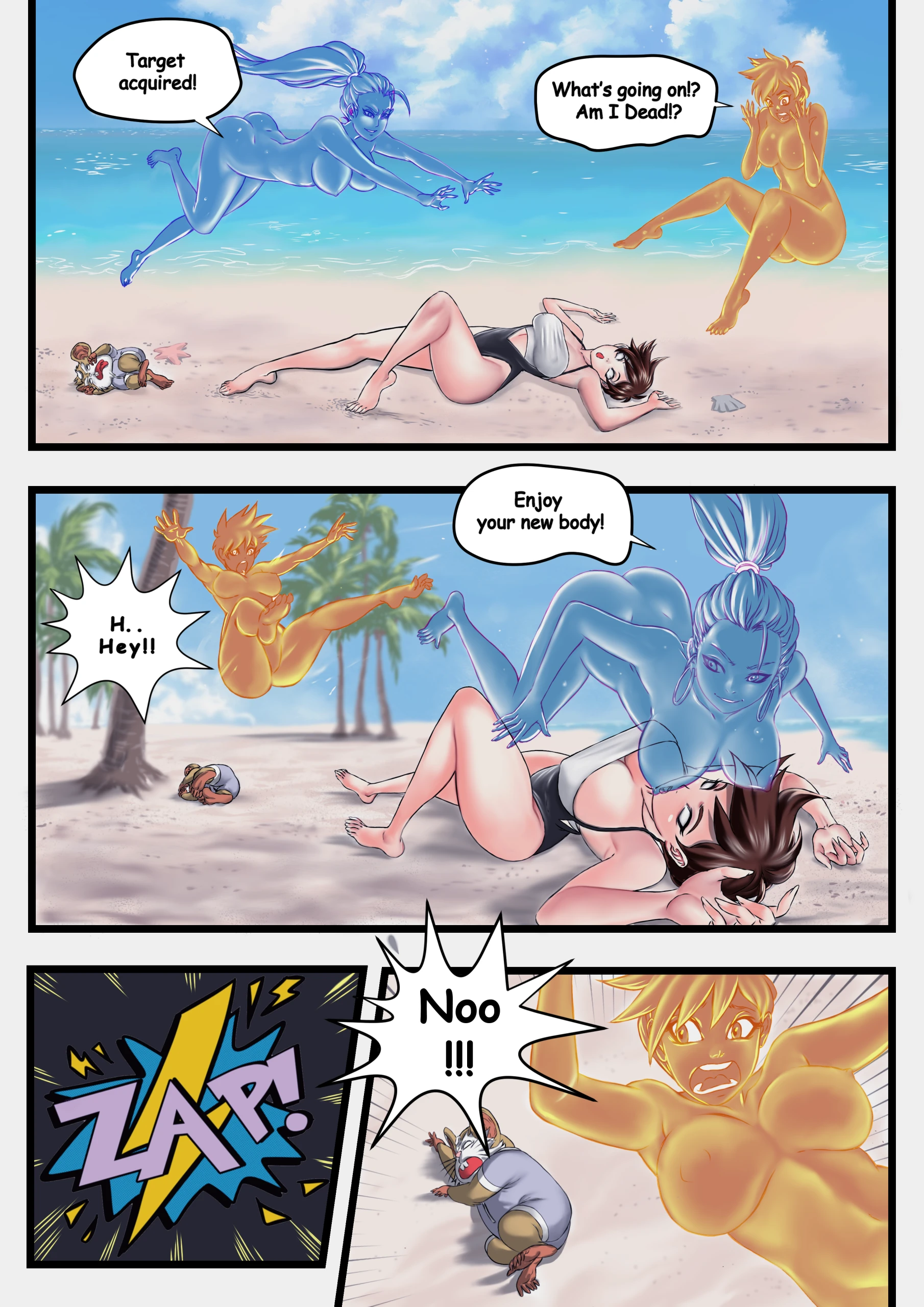 Tracer x Widow BodySwap porn comic picture 3
