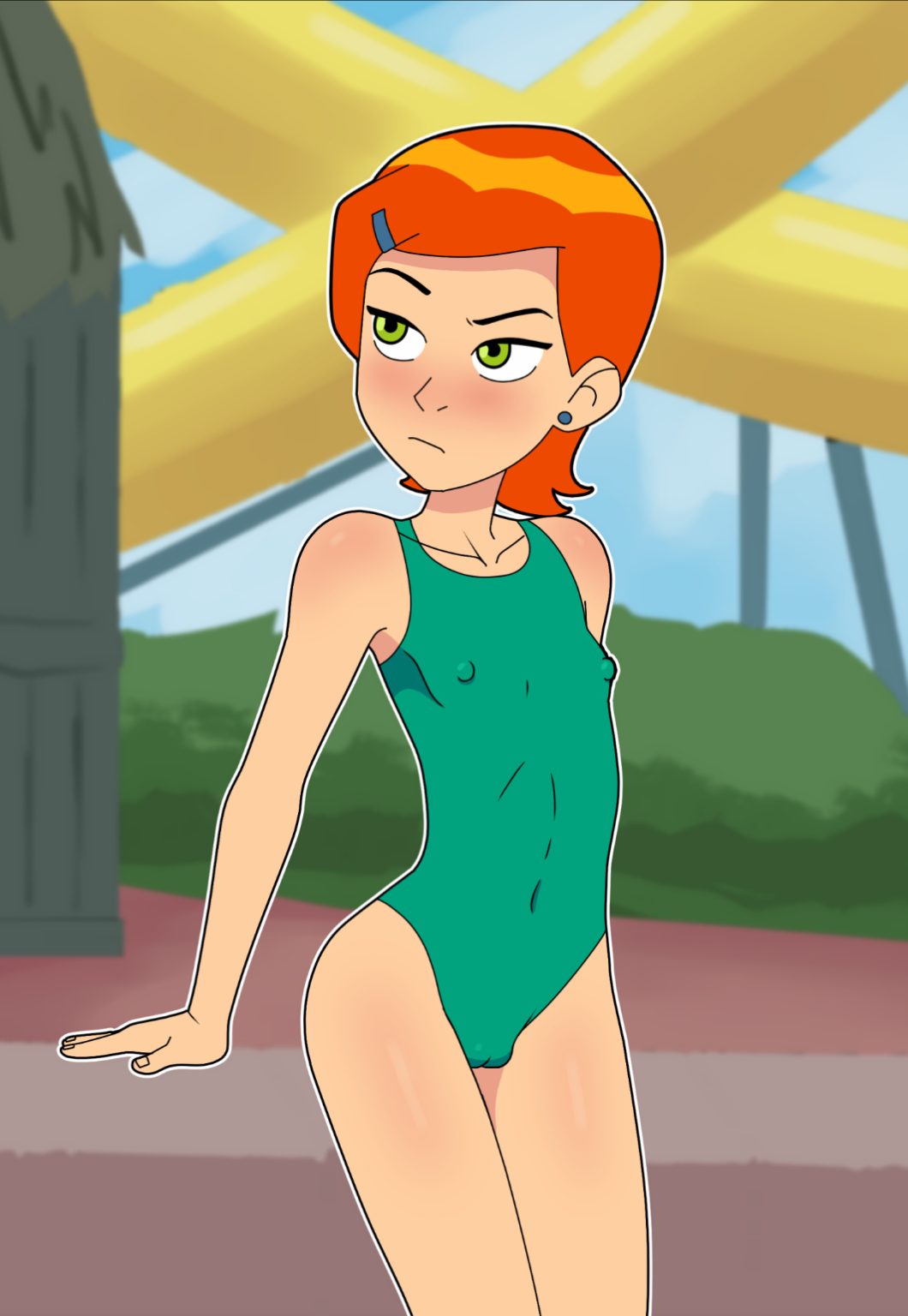 Gwen bathing suit booty porn comic picture 1