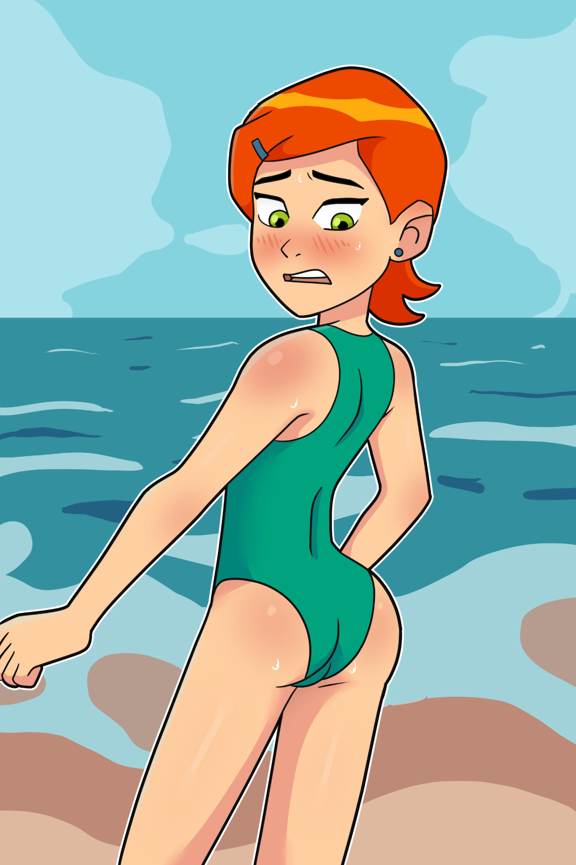 Gwen bathing suit booty porn comic picture 4