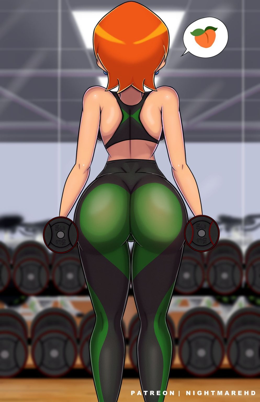 Gwen at gym porn comic picture 1