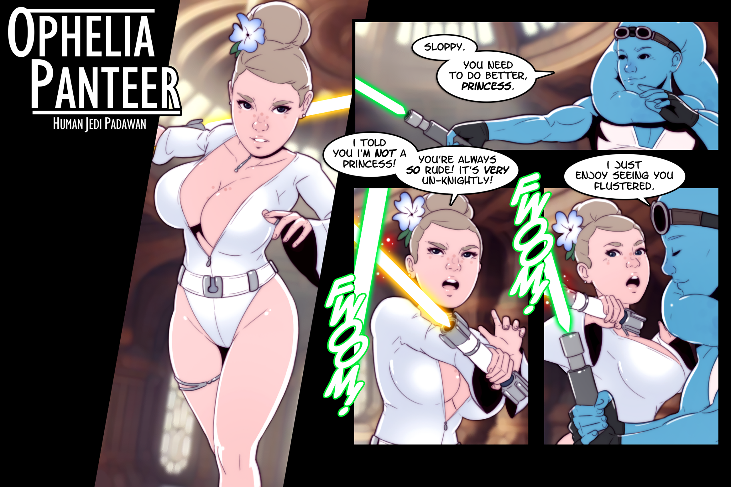 Ophelia Panteer - Human Jedi Padawan porn comic picture 1