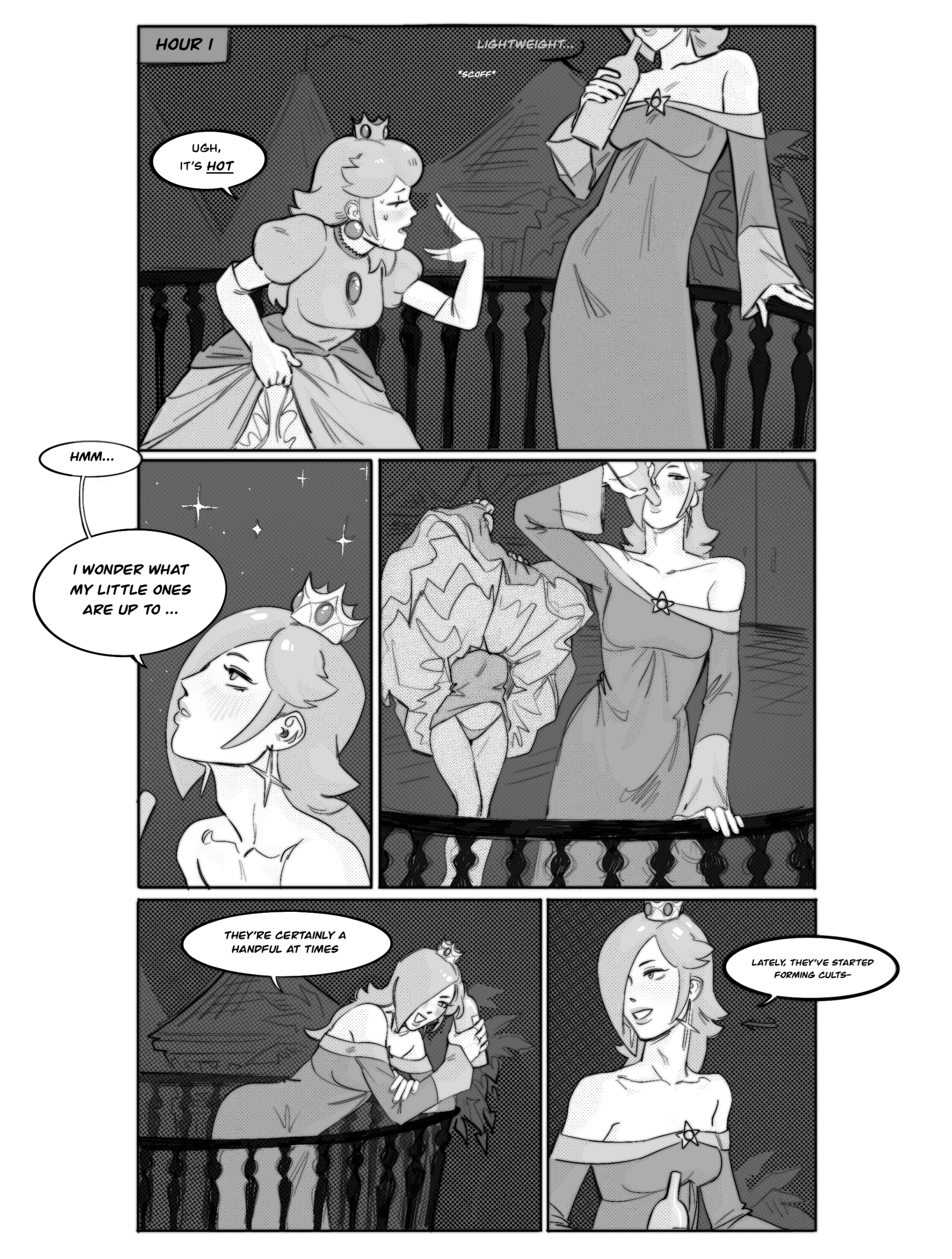 Rosalina x Peach porn comic picture 3