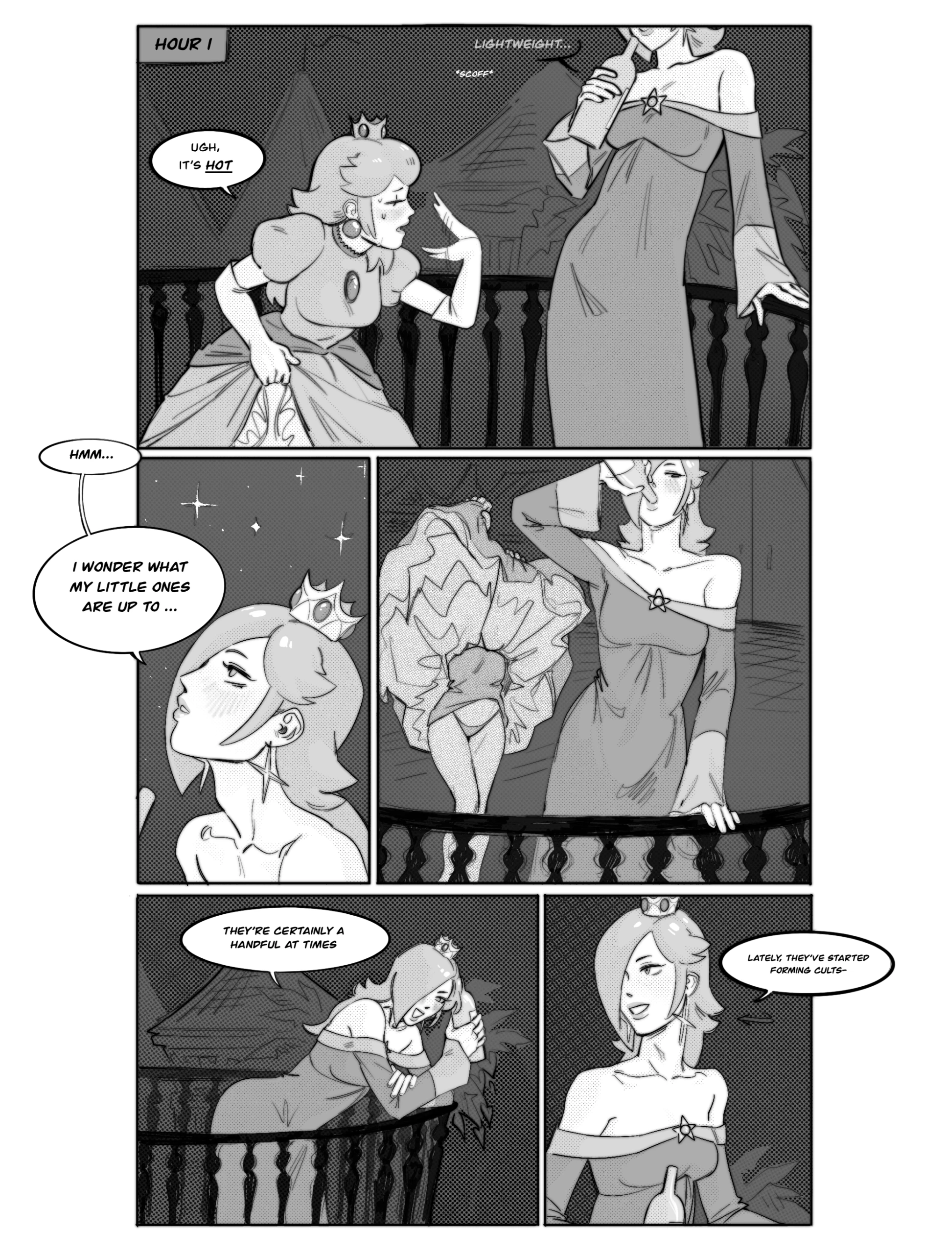 Rosalina x Peach porn comic picture 3