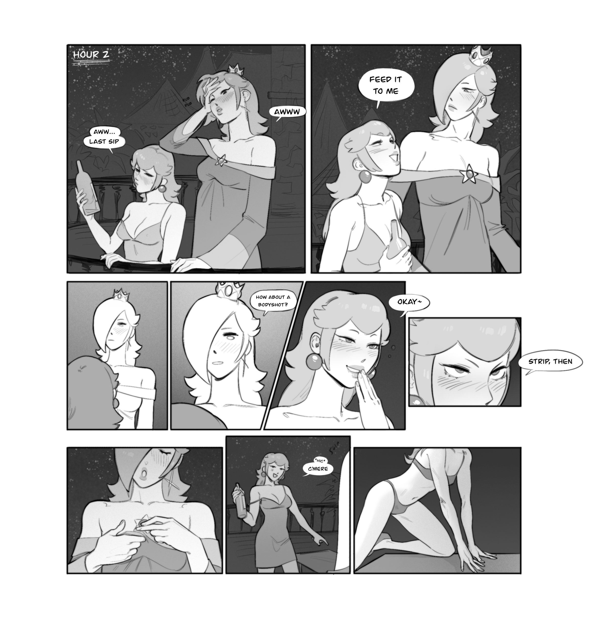 Rosalina x Peach porn comic picture 6