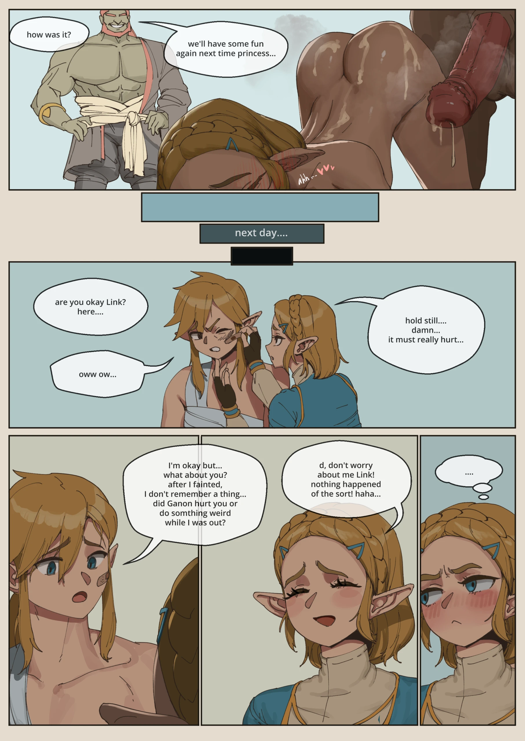 Zelda after Link passes out porn comic picture 2