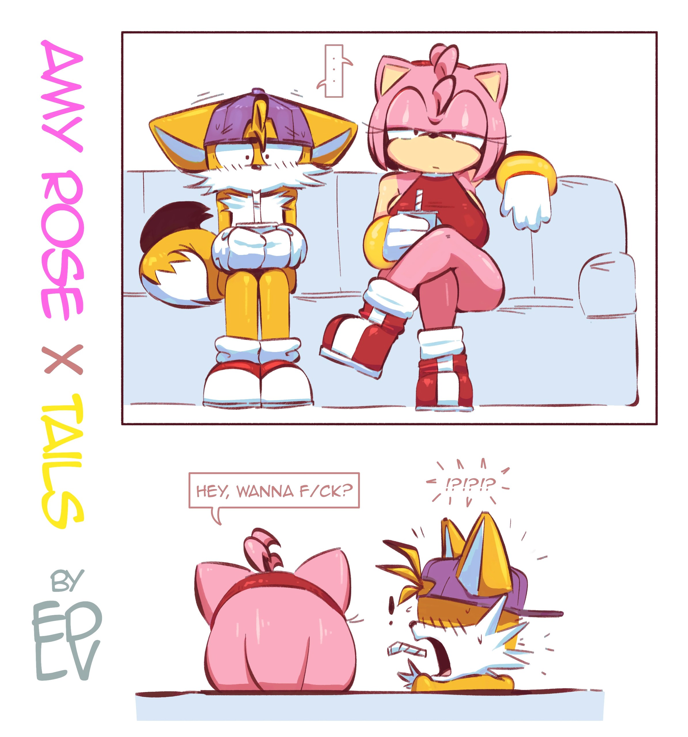 Amy Rose x Tails porn comic picture 1