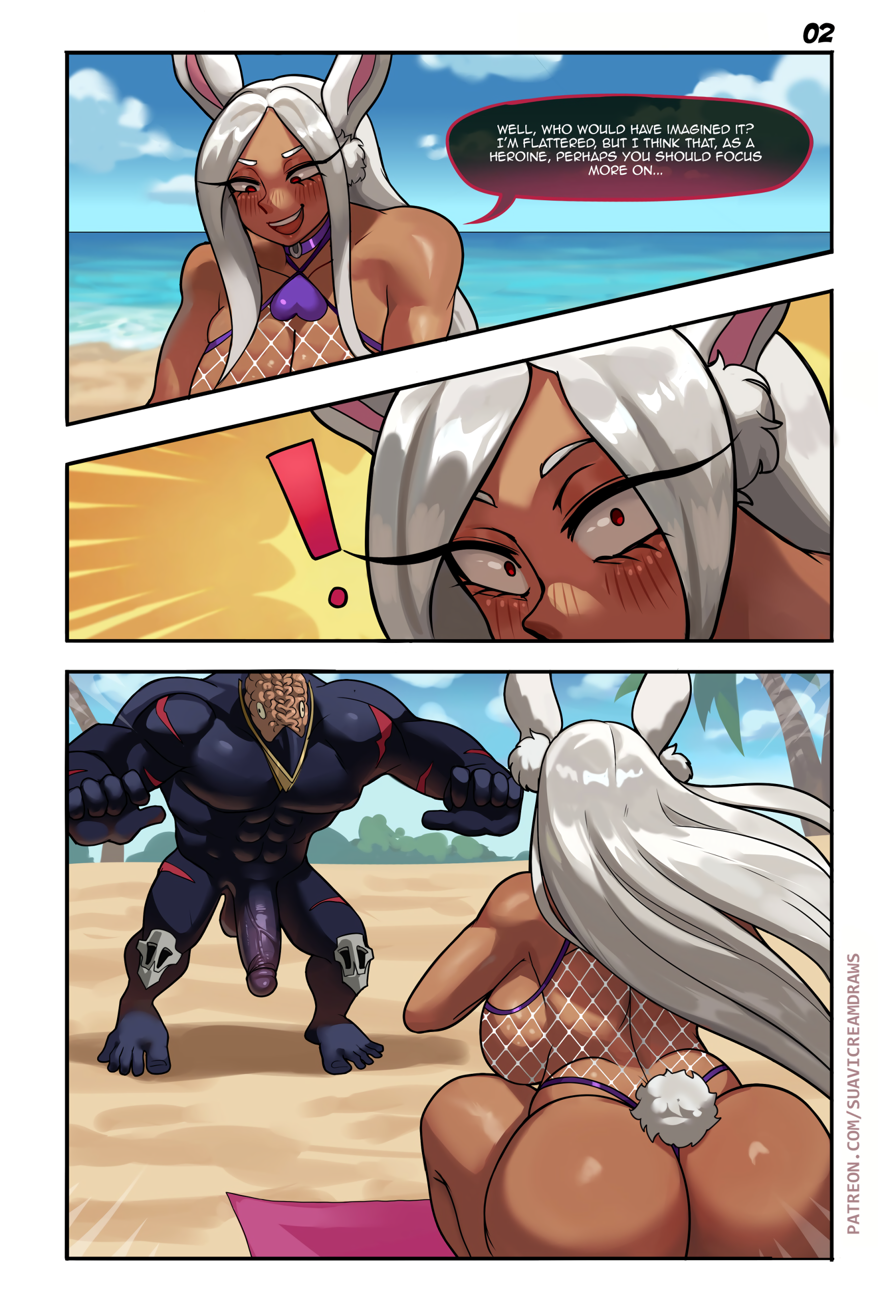 Mirko's Beach Training porn comic picture 3