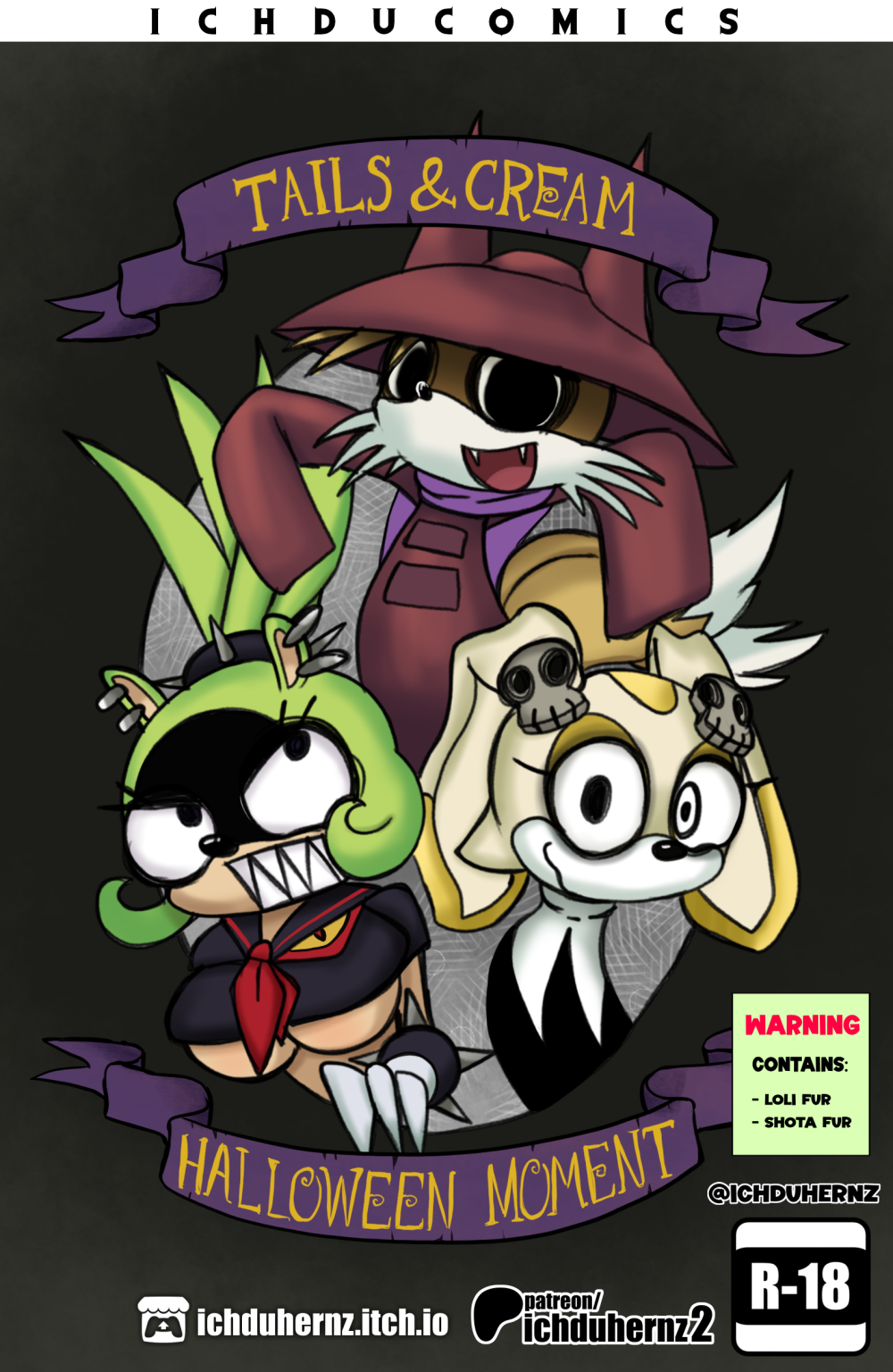 Tails and Cream Halloween Moment porn comic picture 1