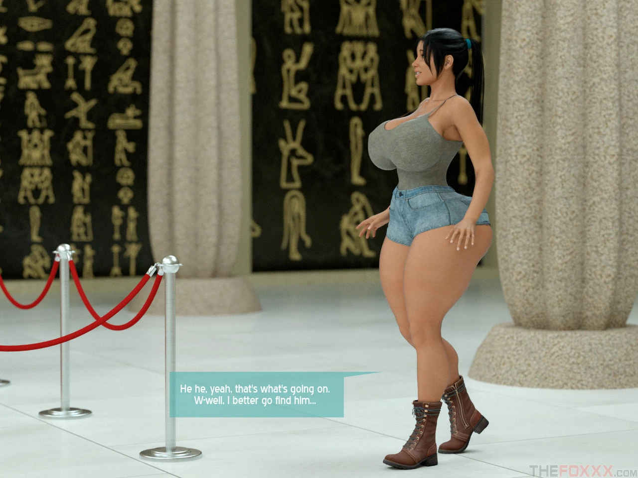 A horny mummy in the museum porn comic picture 13