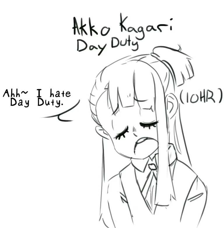 Akko Kagari Day Duty 10hr porn comic picture 1