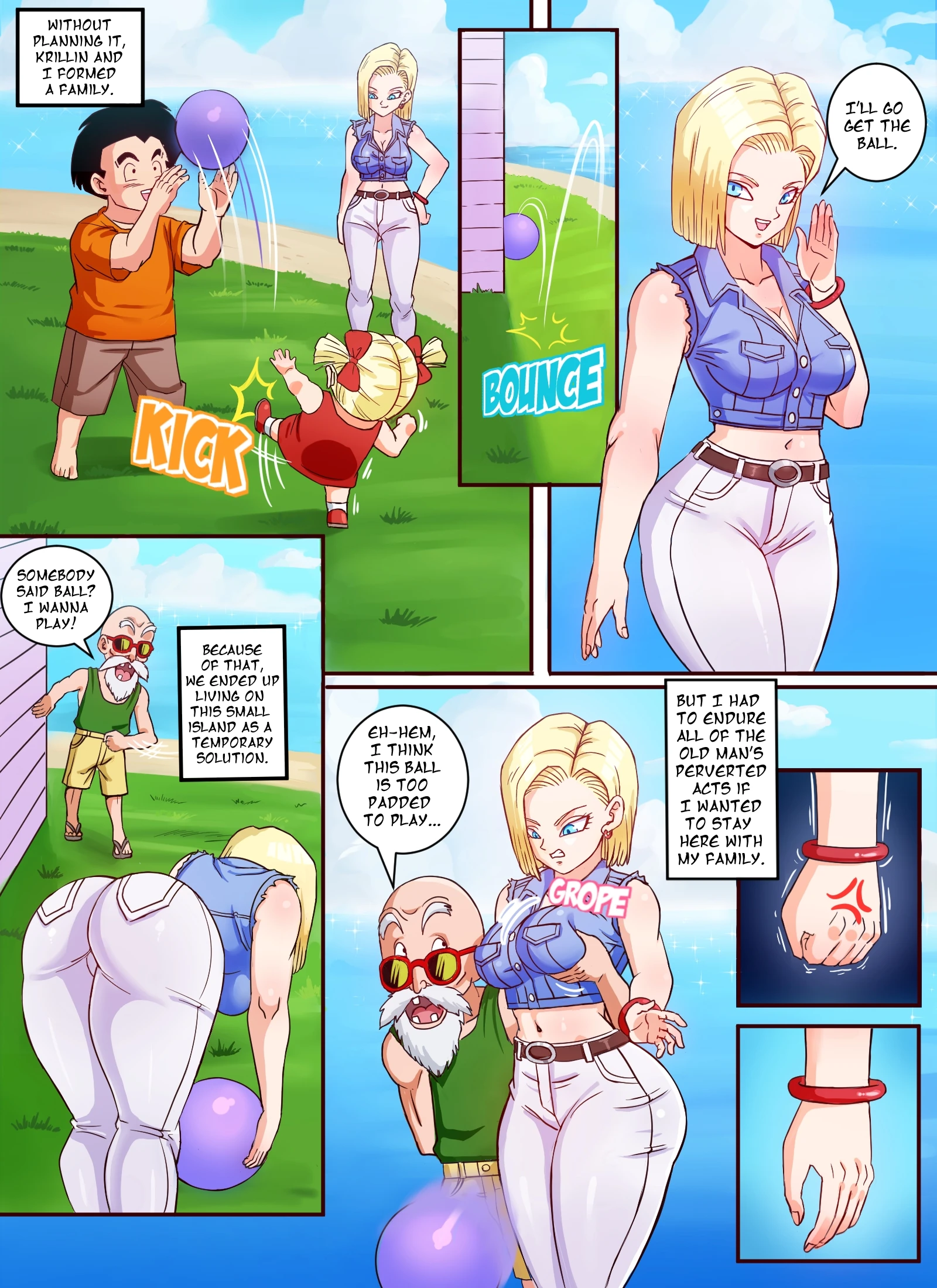 Android 18 & Master Roshi porn comic picture 2