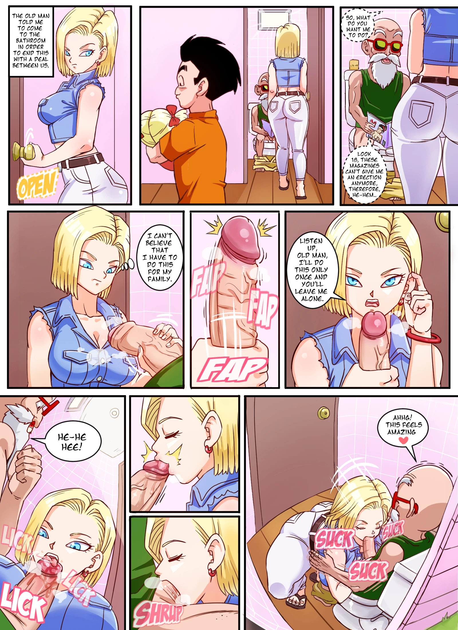 Android 18 & Master Roshi porn comic picture 3
