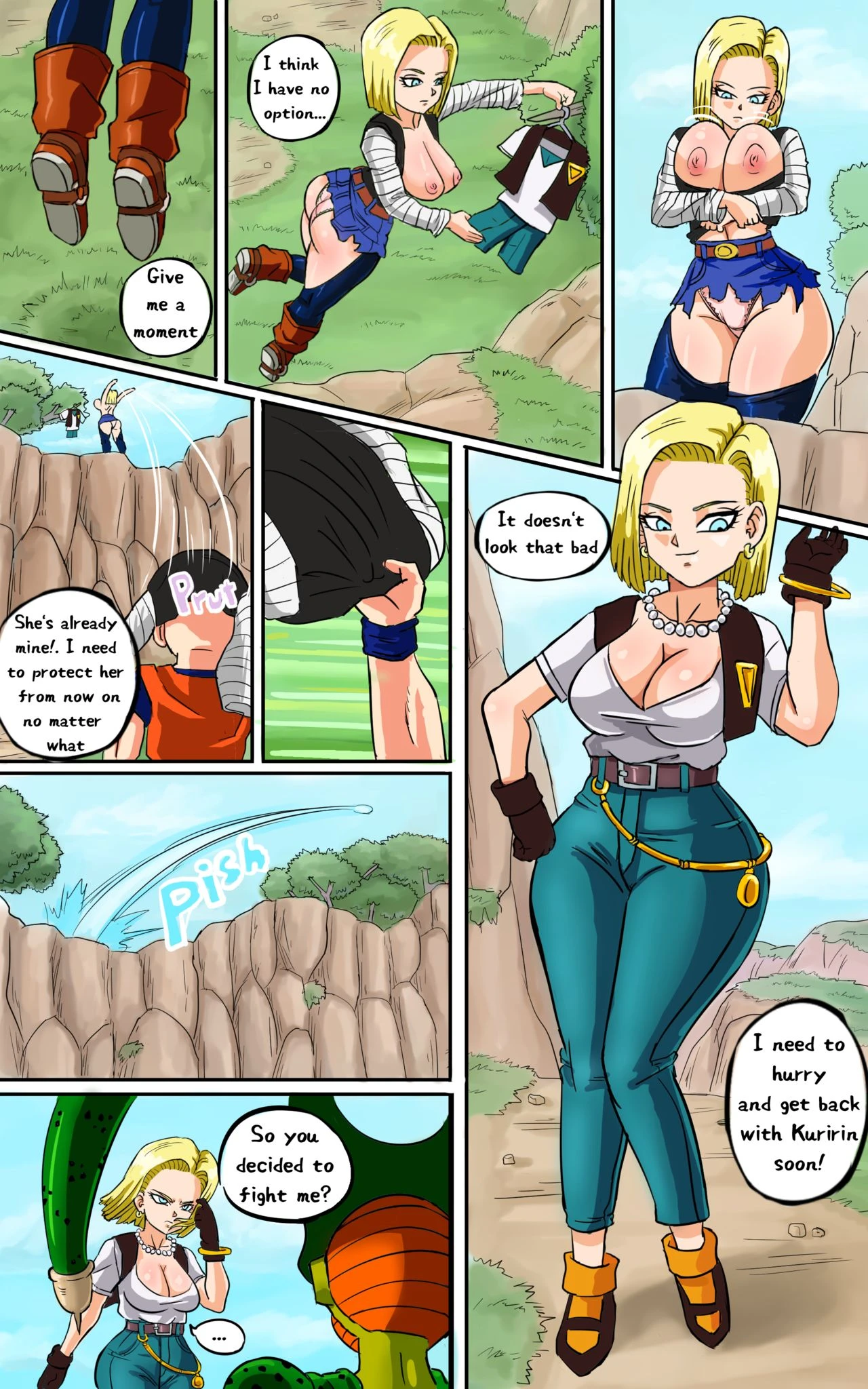 Android 18 meets Krillin porn comic picture 7