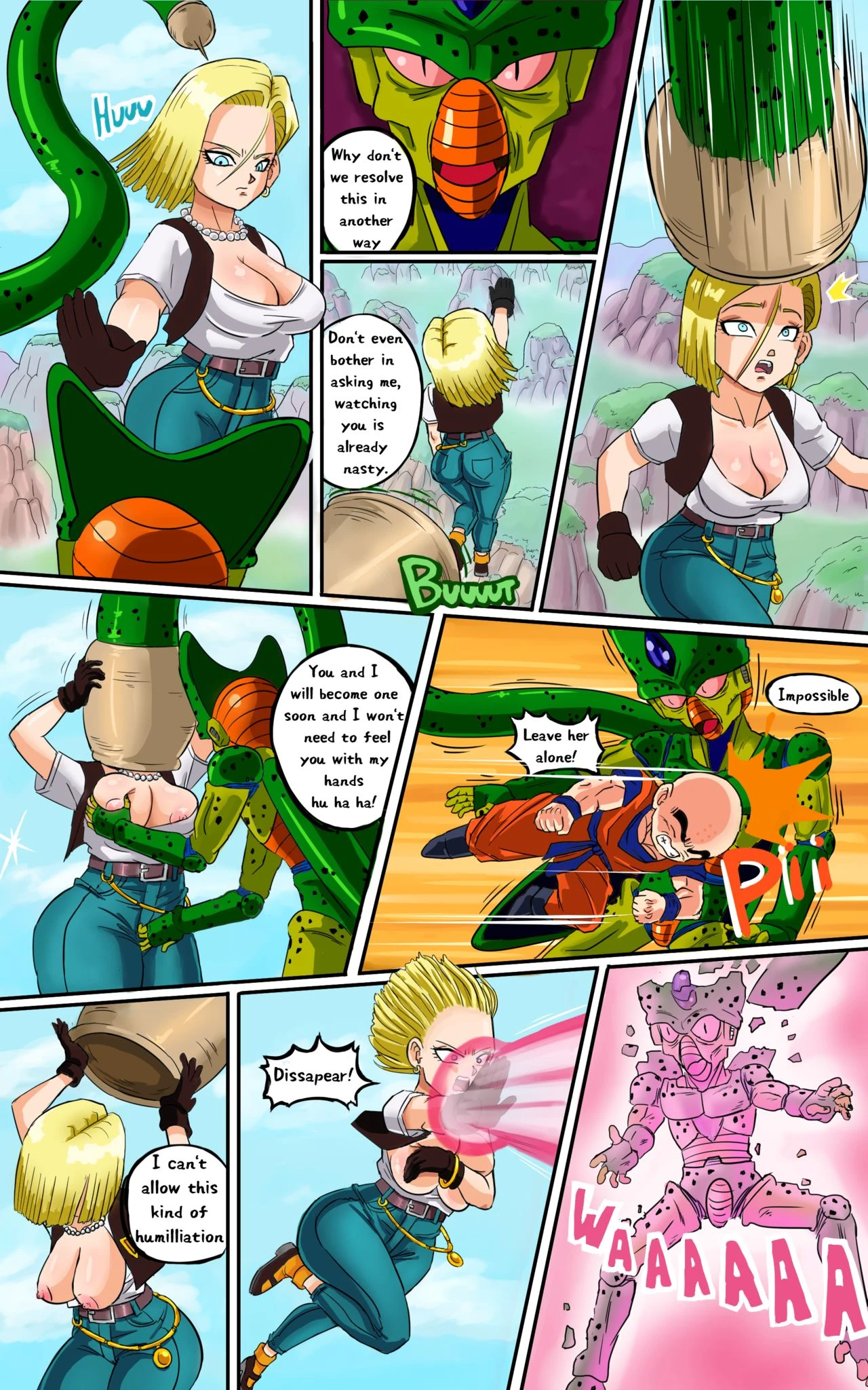 Android 18 meets Krillin porn comic picture 8