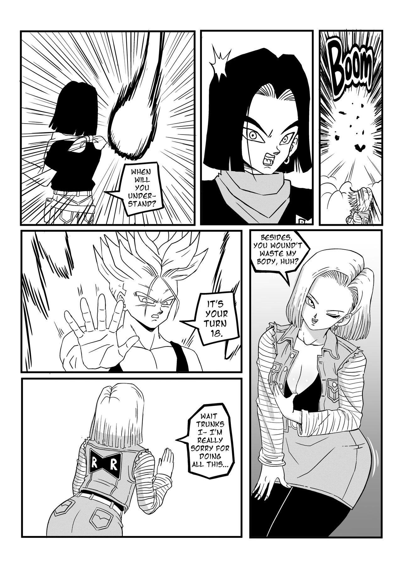 Android 18 Stays in the Future porn comic picture 2