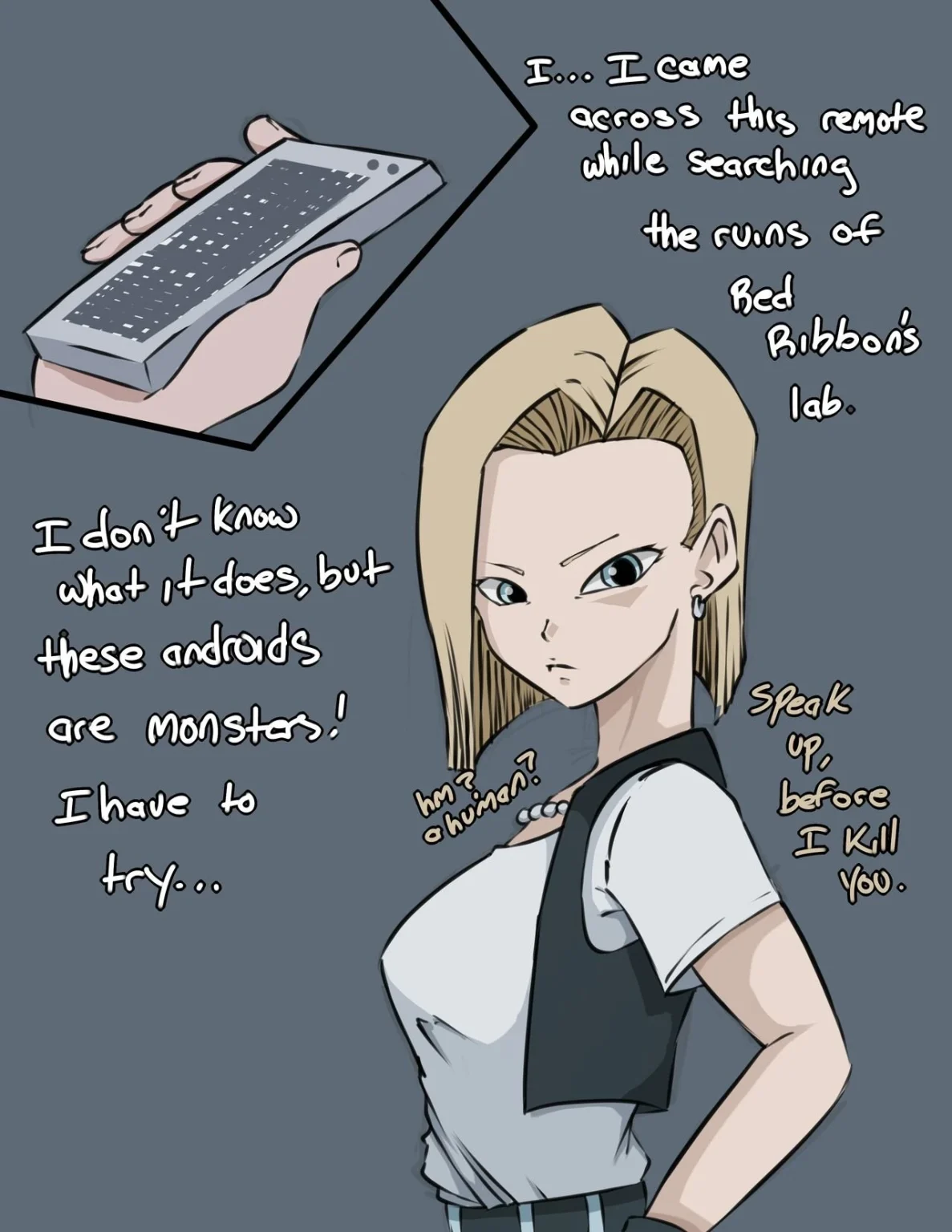 Android 18's remote porn comic picture 1