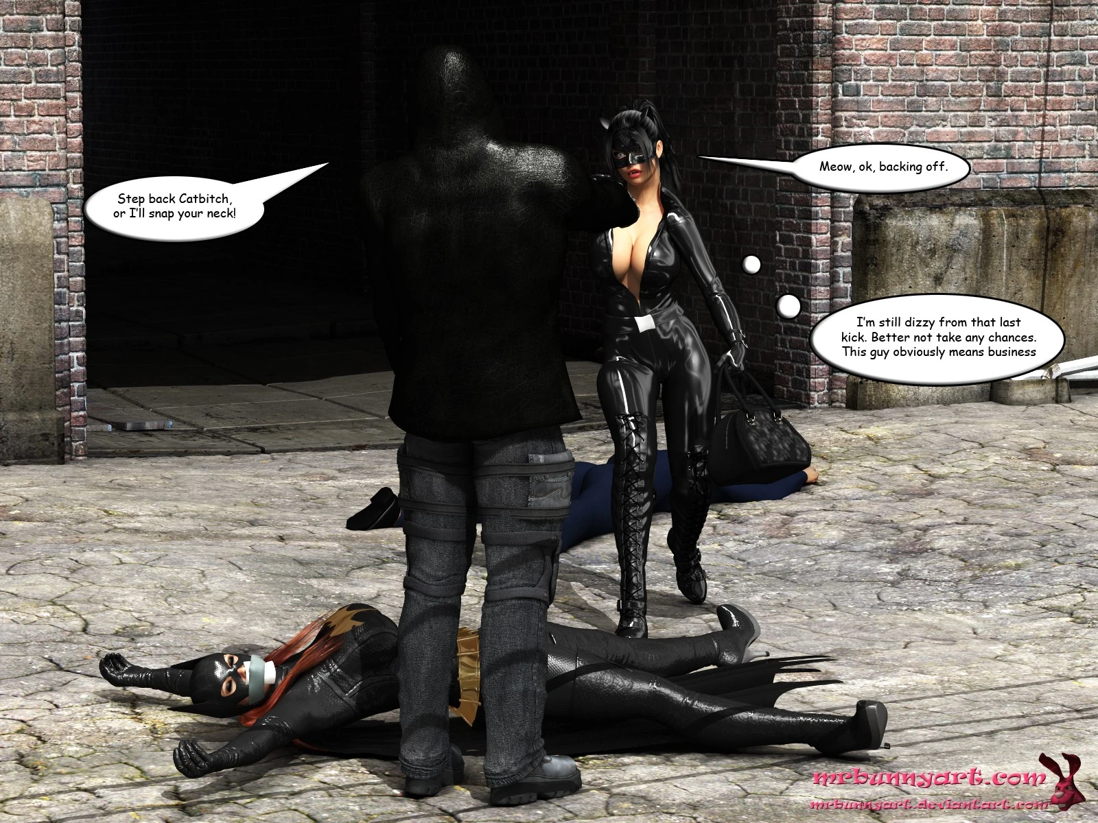 Batgirl vs Cain porn comic picture 29