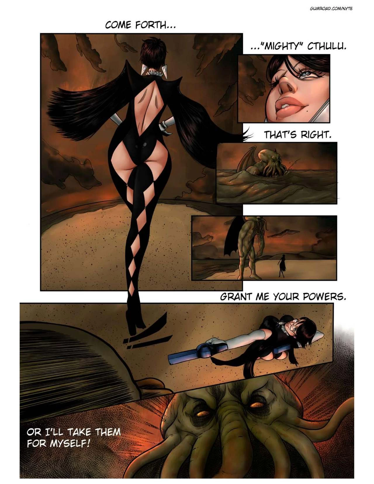 Bayonetta vs. Cthulu porn comic picture 3