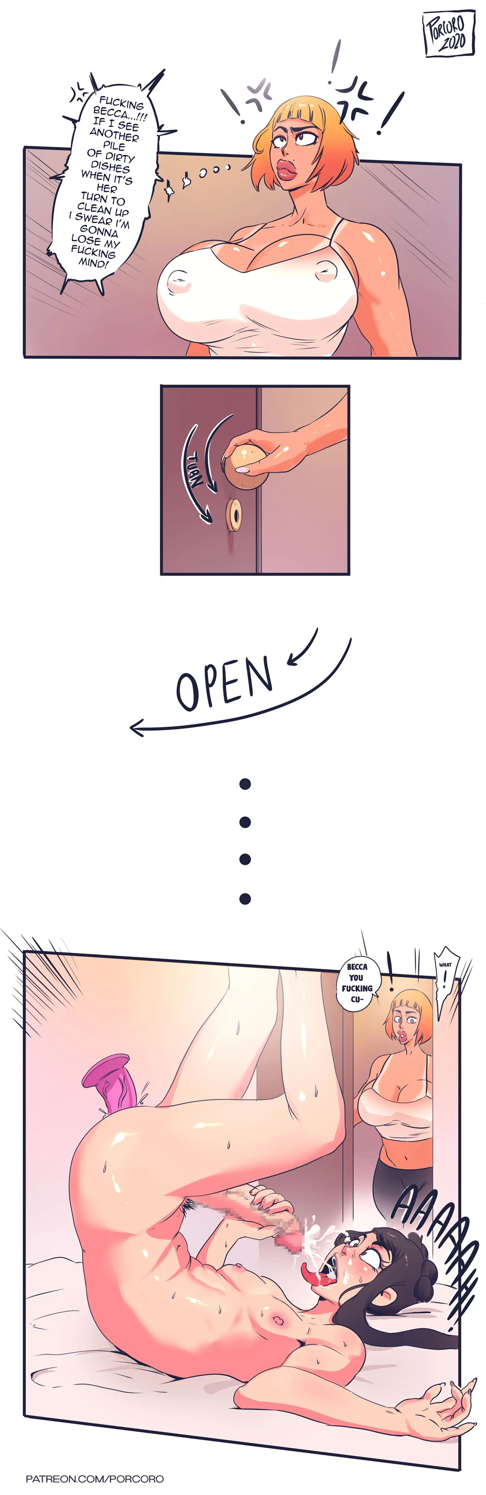 Becca and her Roommate porn comic picture 2