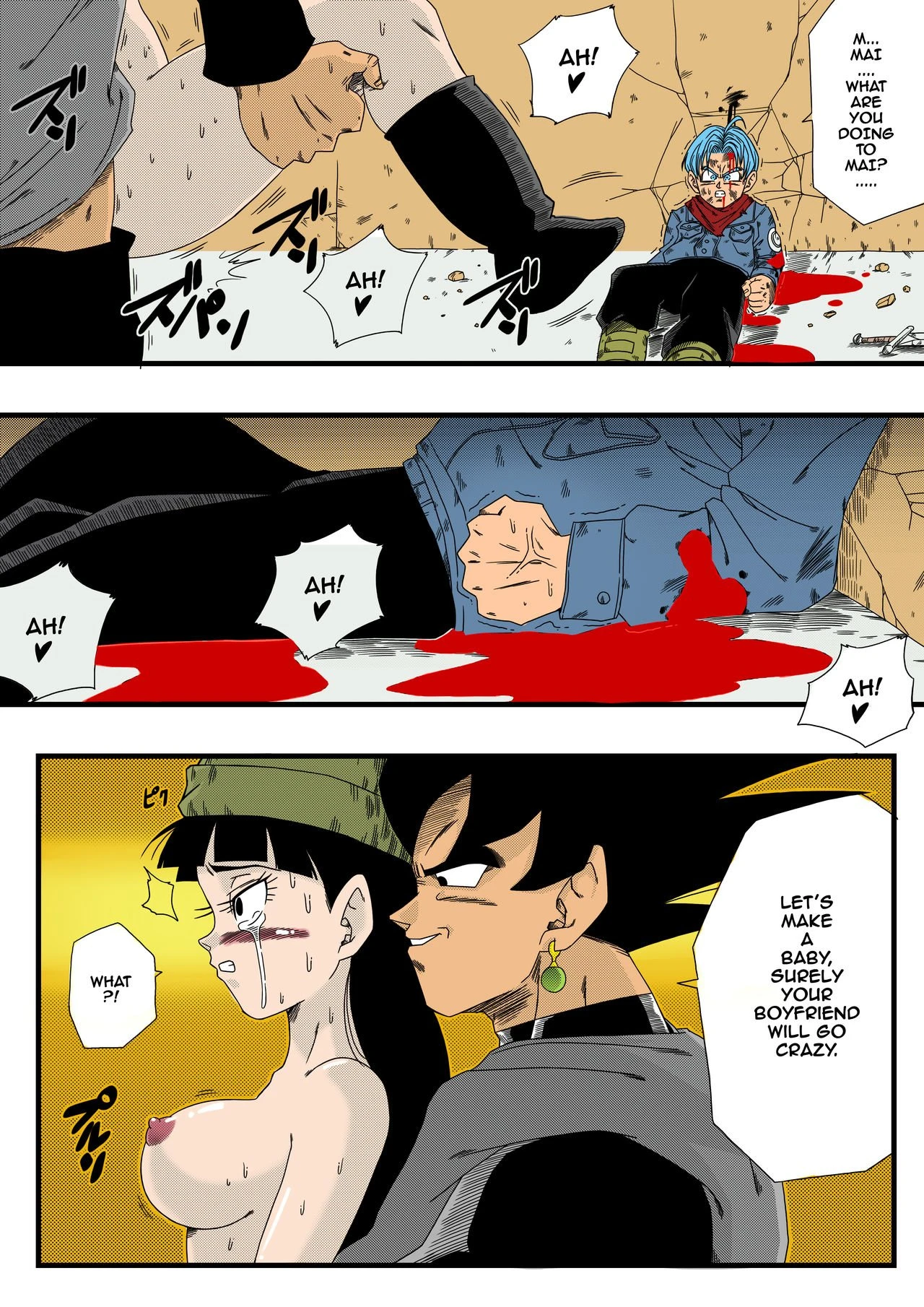 BLACK DEFEATS THE HERO OF THE FUTURE! THE SACRIFICE OF THE FAITHFUL BRIDE![Colorized] porn comic picture 5