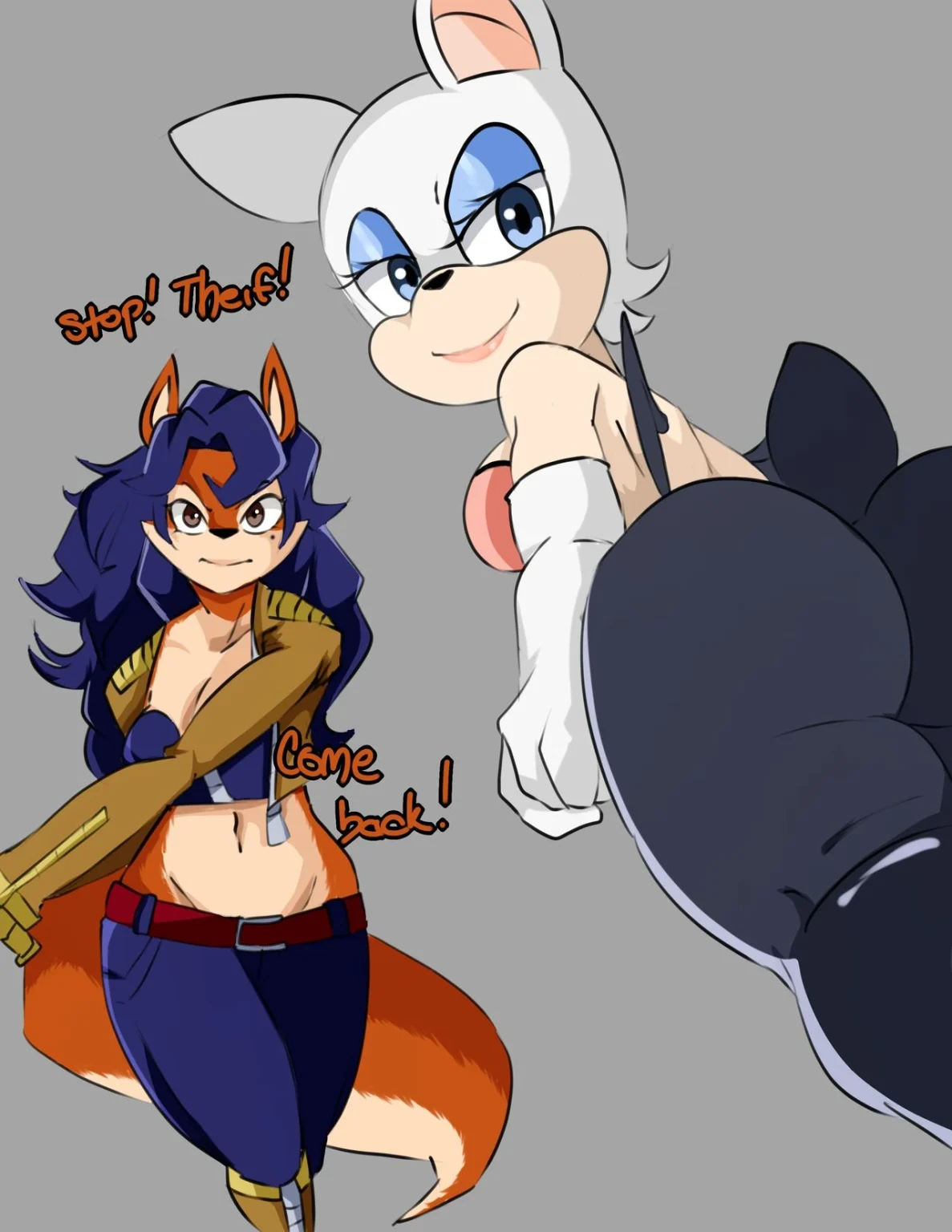 Carmelita Vs Rouge porn comic picture 1