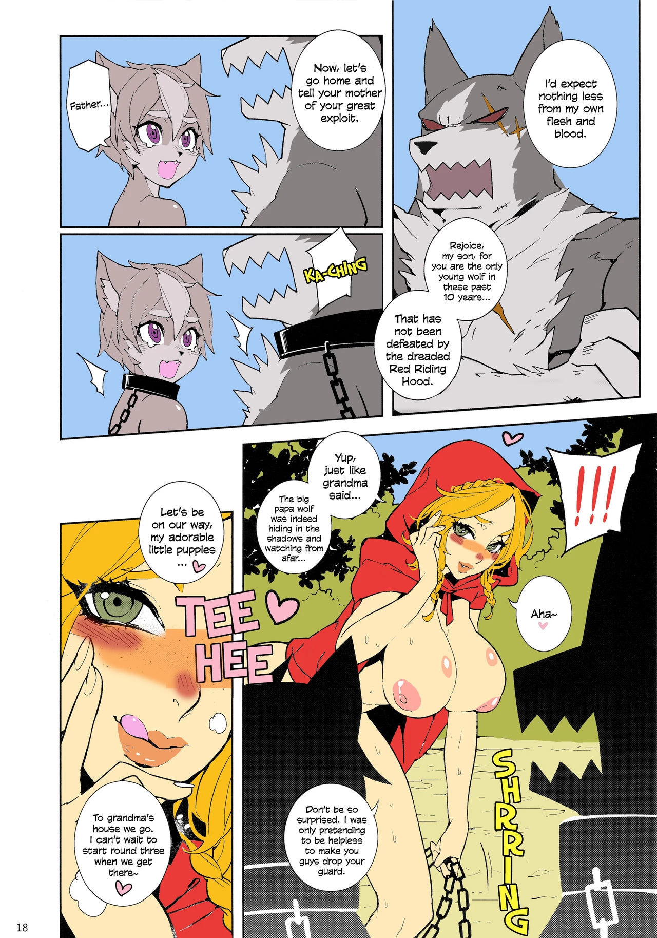 Childhood Destruction - Big Red Riding Hood and The Little Wolf porn comic picture 18
