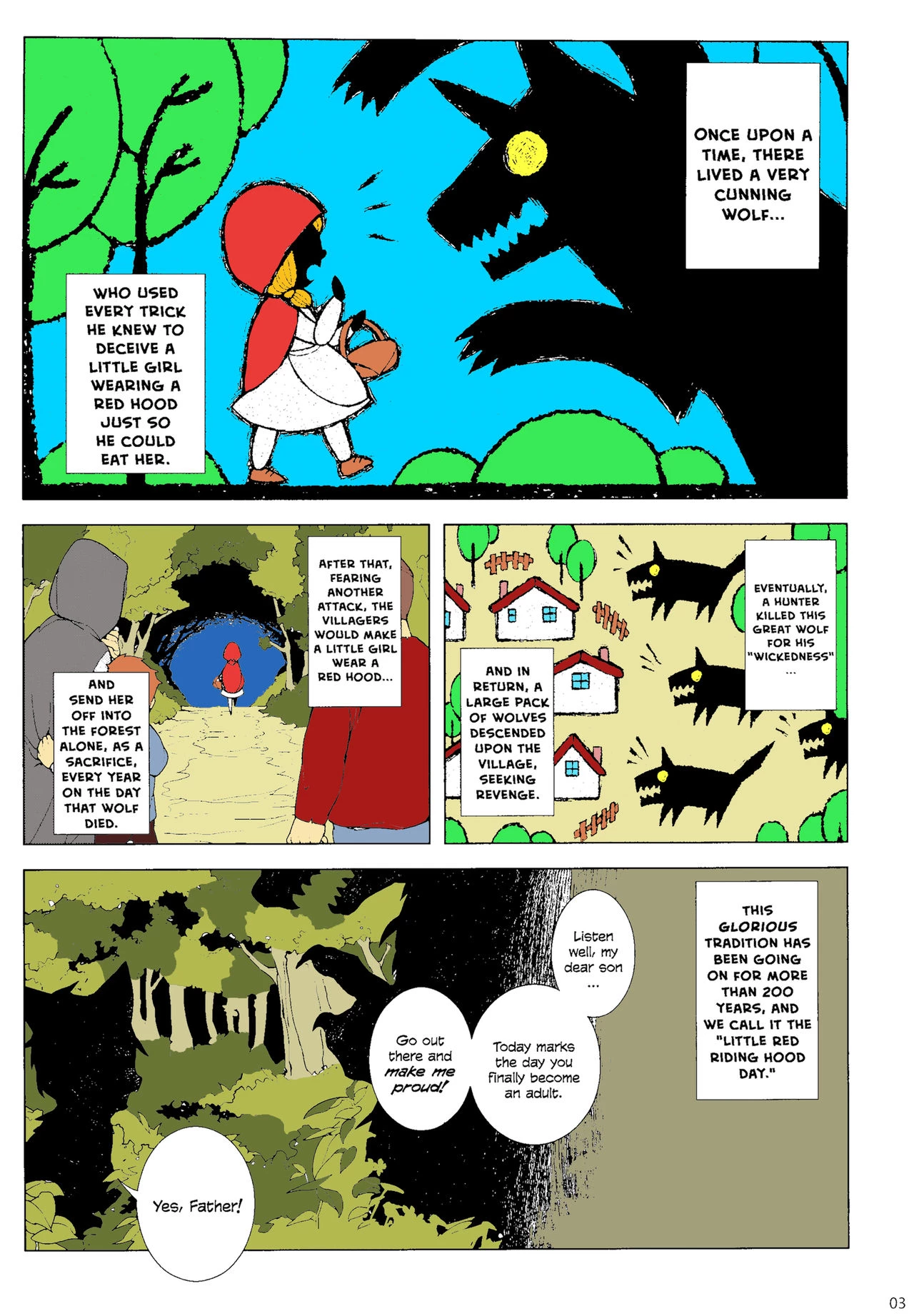 Childhood Destruction - Big Red Riding Hood and The Little Wolf porn comic picture 4