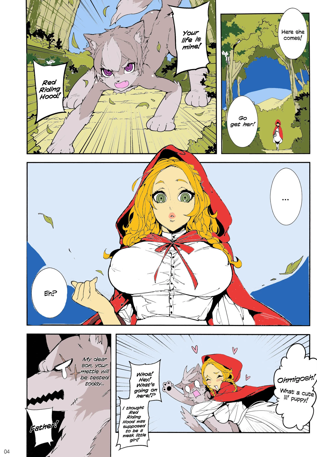 Childhood Destruction - Big Red Riding Hood and The Little Wolf porn comic picture 5