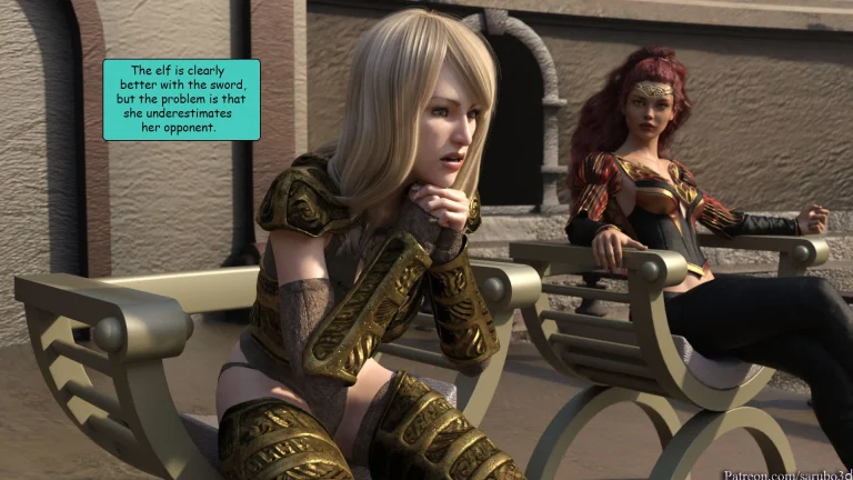 Elf vs Barbarian porn comic picture 17