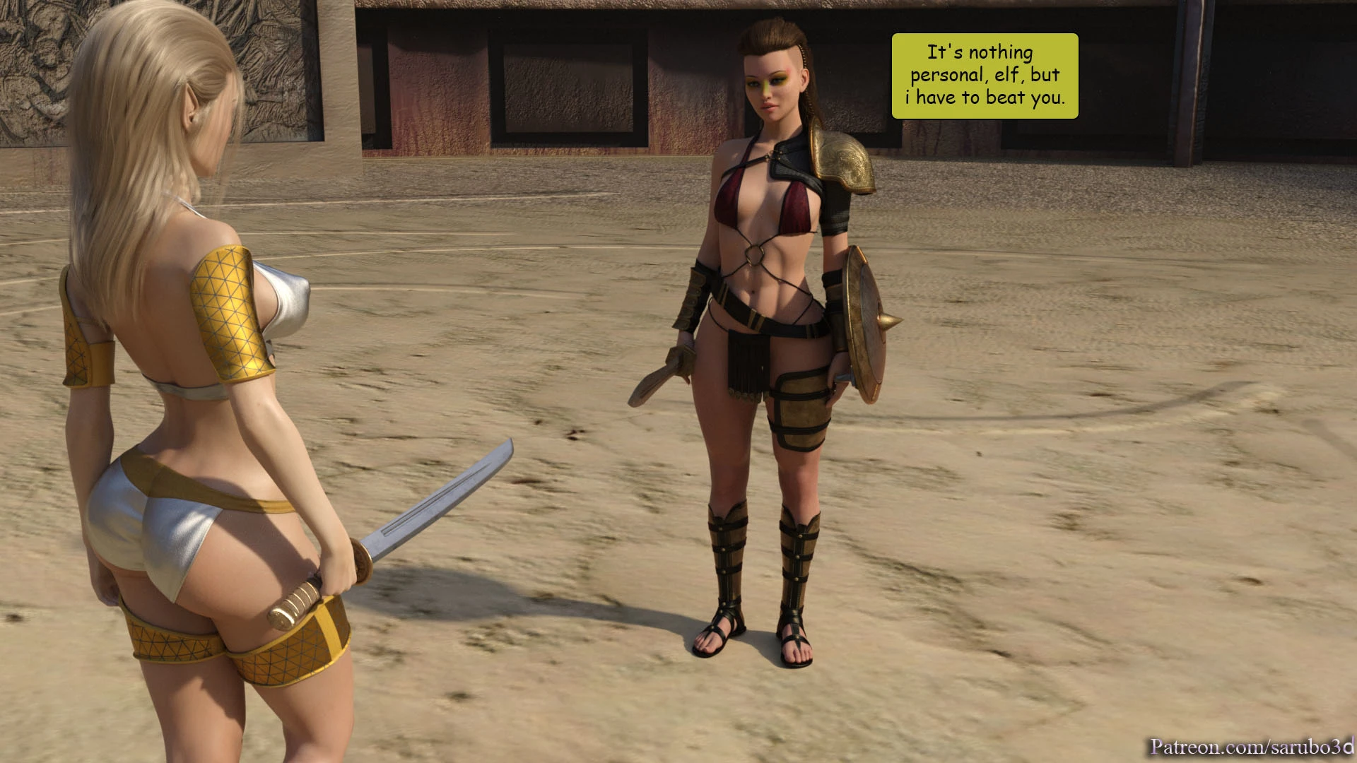 Elf vs Barbarian porn comic picture 5