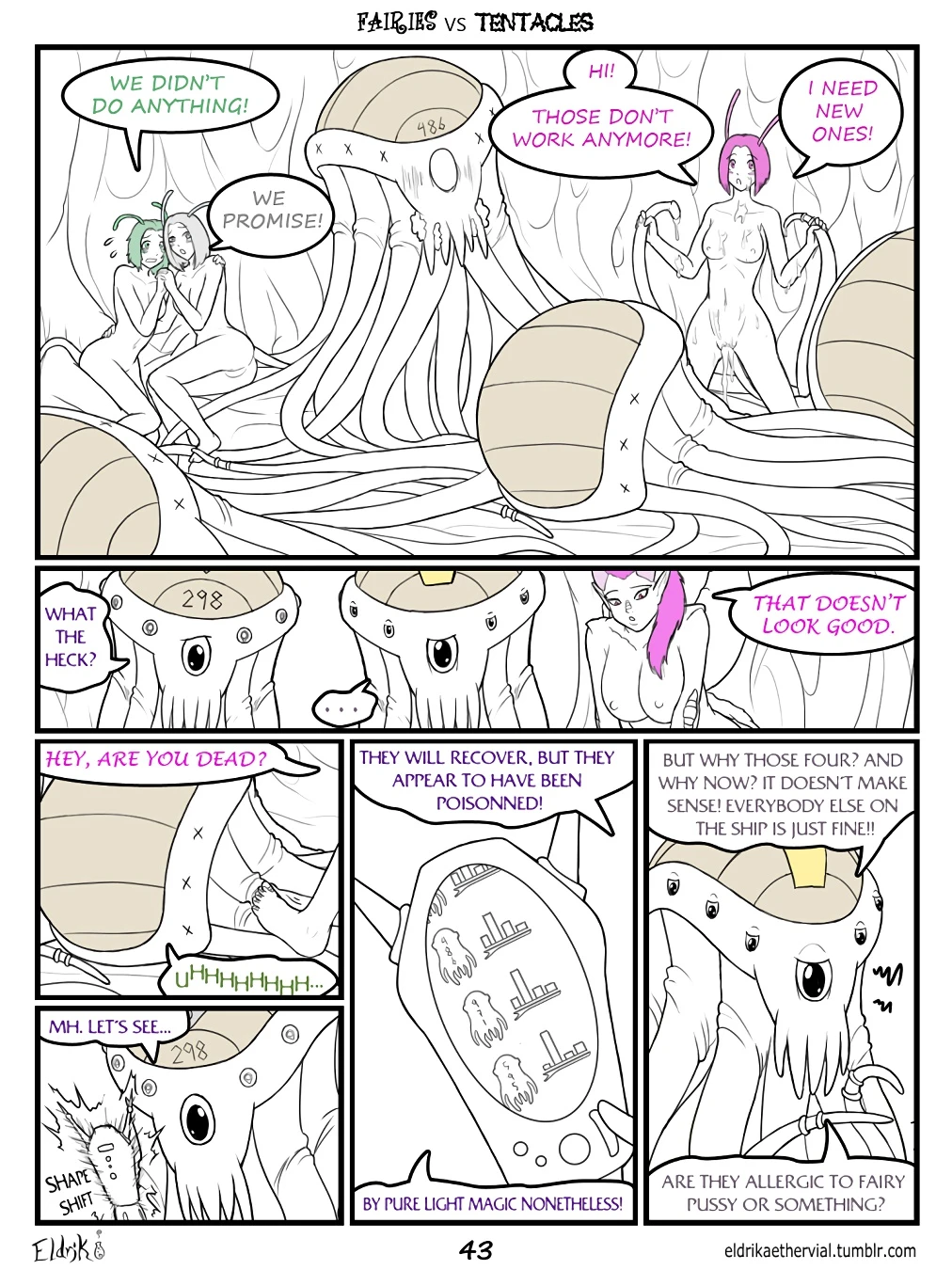 Fairies vs Tentacles porn comic picture 10