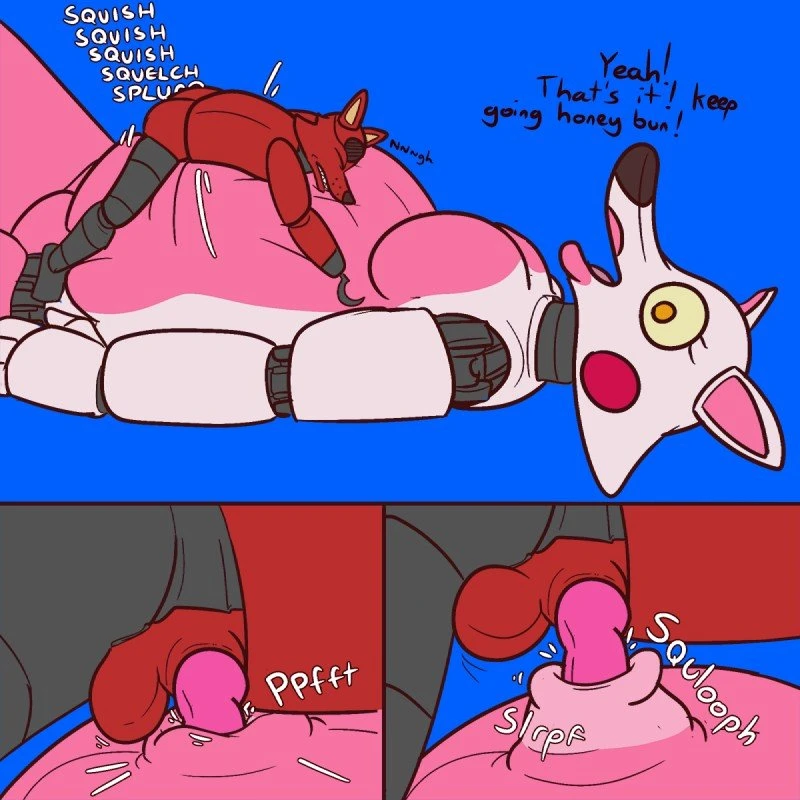 Foxy & Mangle Belly Cum Inflation porn comic picture 5