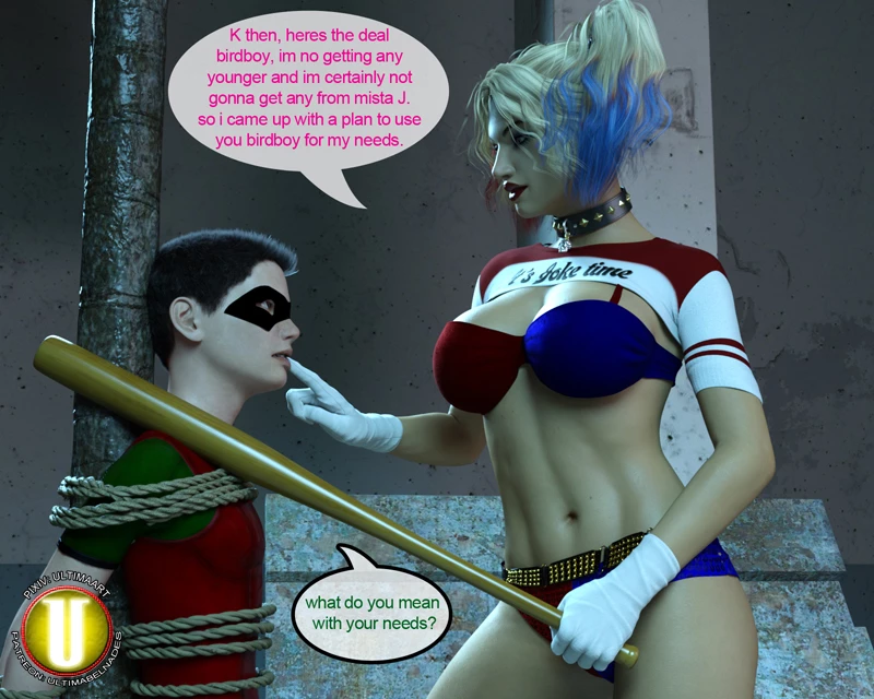 Harley and Robin porn comic picture 3