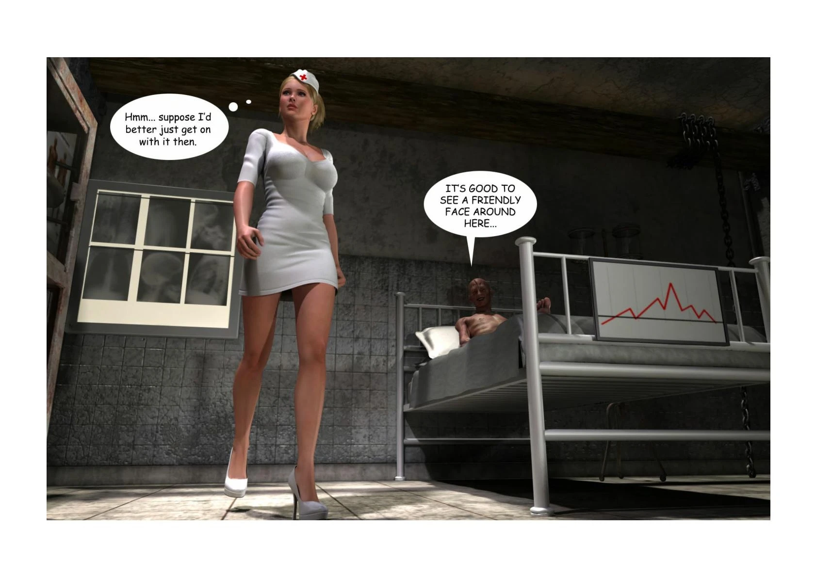 Holly's Freaky Encounters - Night Shift Nurse porn comic picture 11