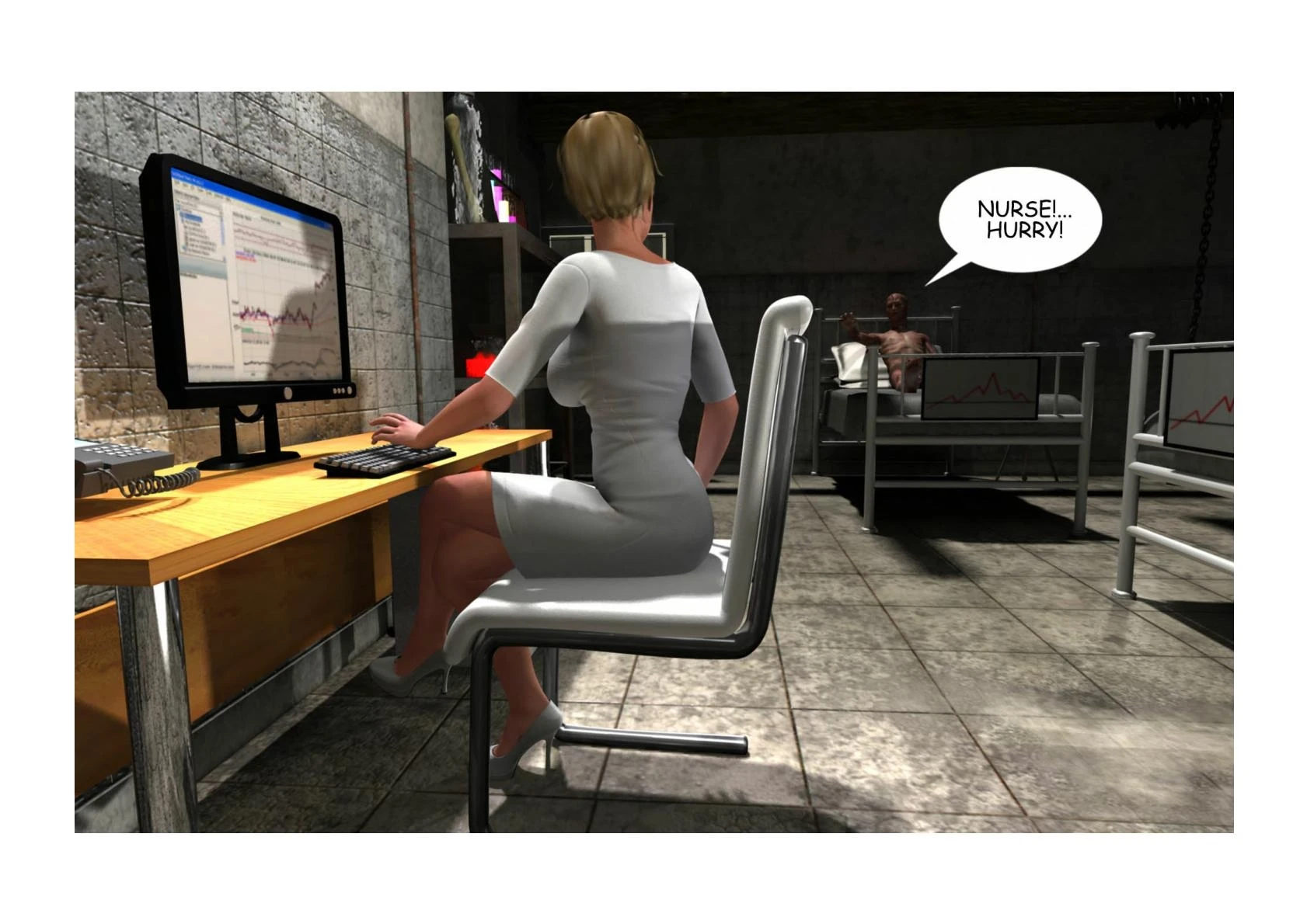 Holly's Freaky Encounters - Night Shift Nurse porn comic picture 17