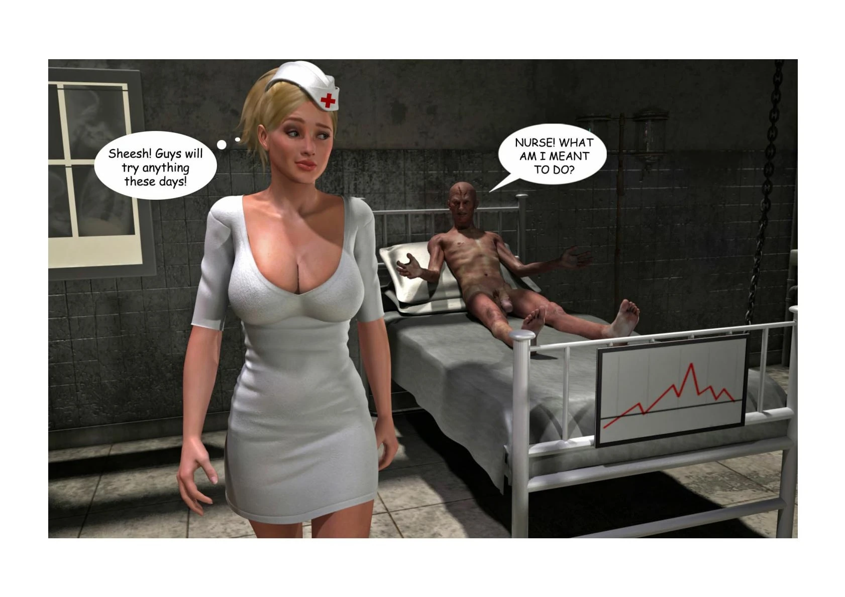 Holly's Freaky Encounters - Night Shift Nurse porn comic picture 25