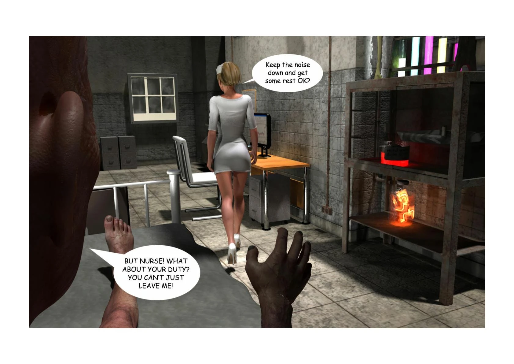 Holly's Freaky Encounters - Night Shift Nurse porn comic picture 26