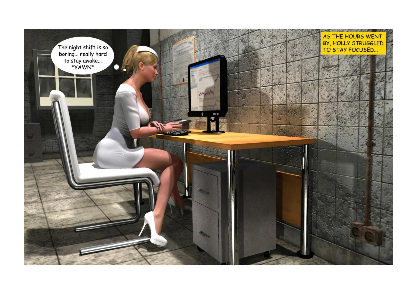 Holly's Freaky Encounters - Night Shift Nurse porn comic picture 27