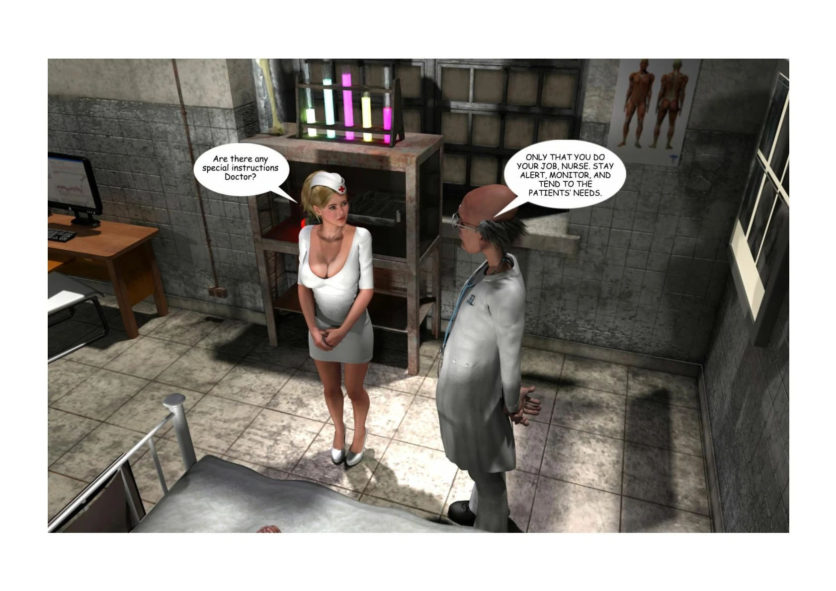 Holly's Freaky Encounters - Night Shift Nurse porn comic picture 3