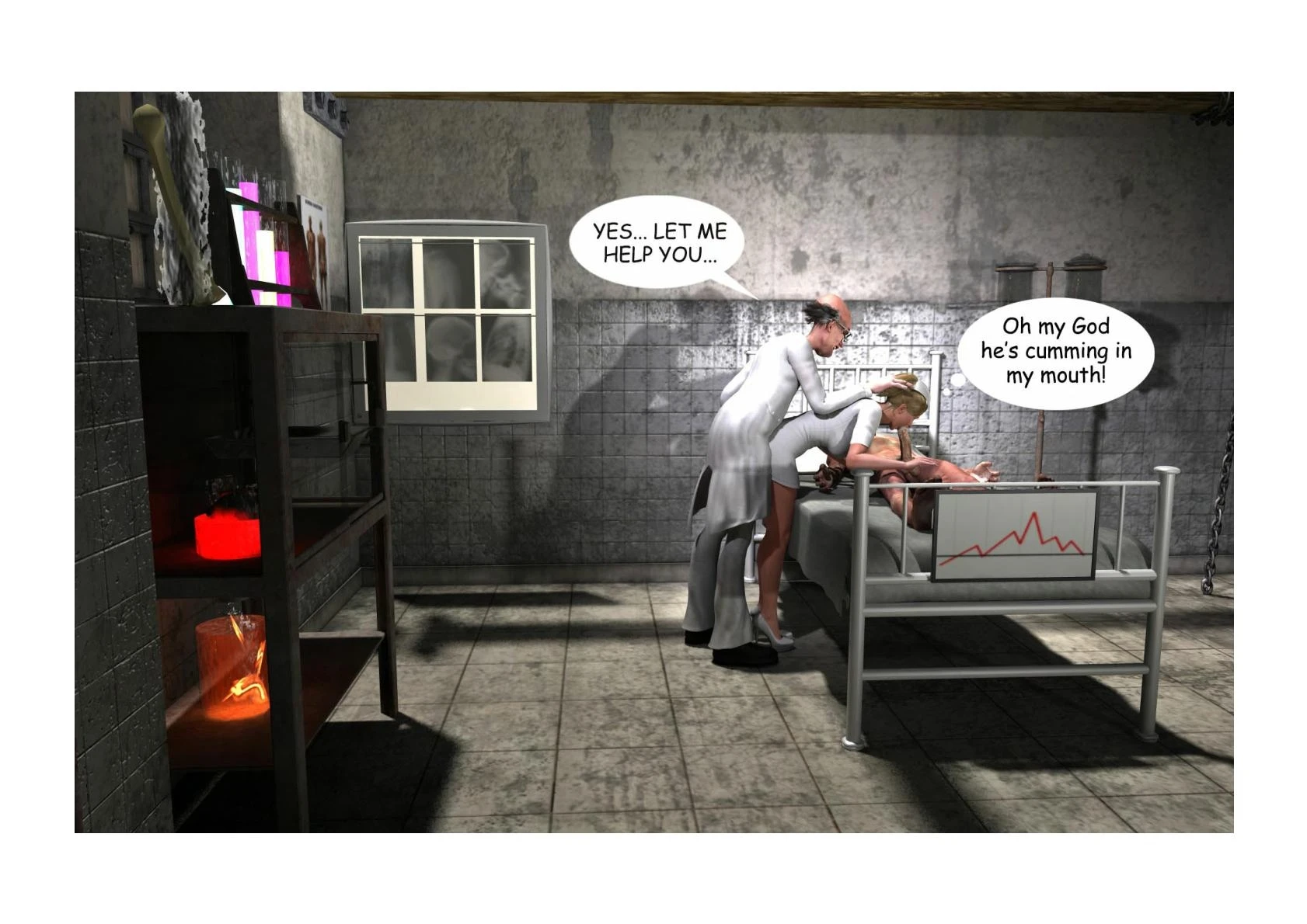 Holly's Freaky Encounters - Night Shift Nurse porn comic picture 45