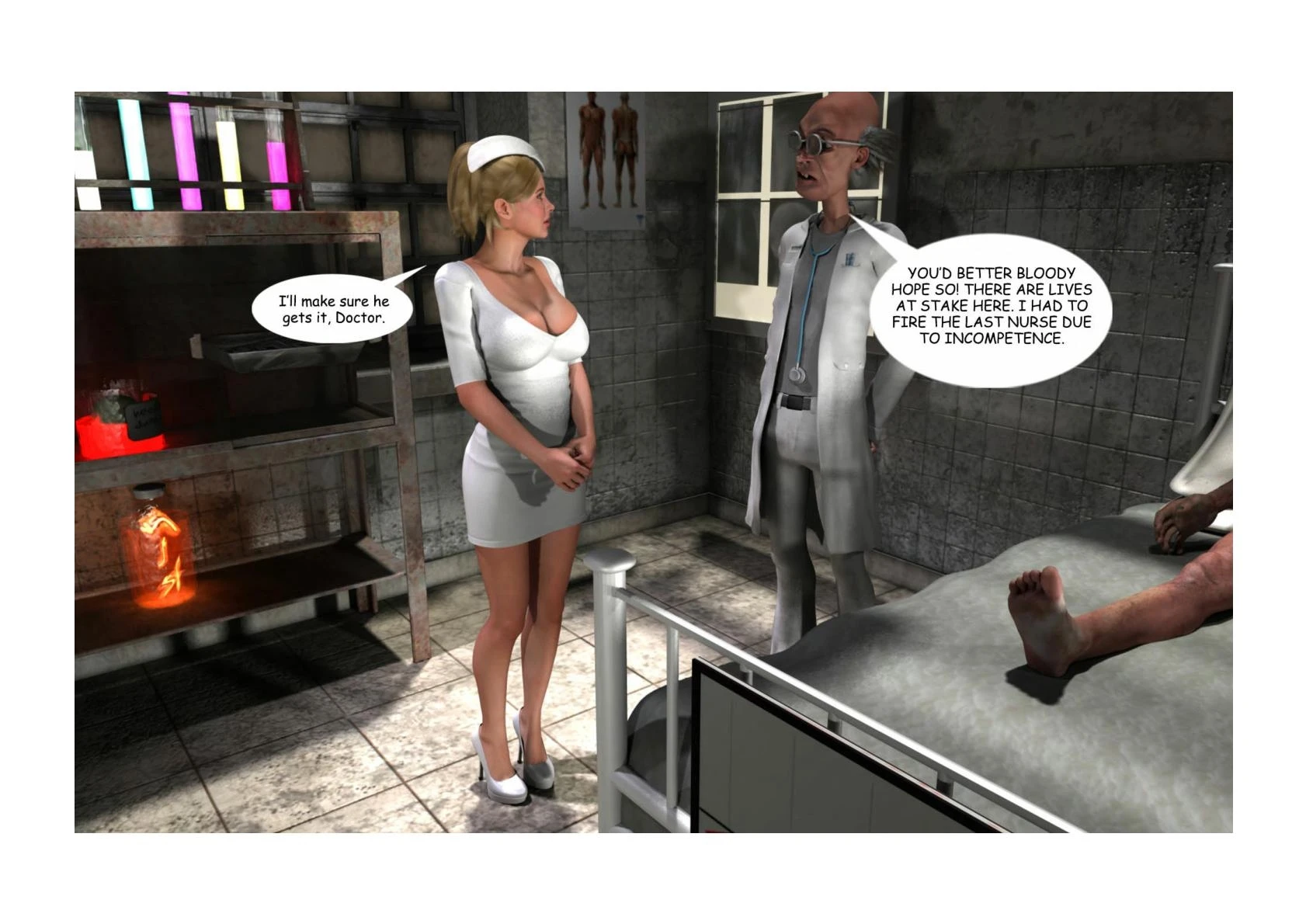 Holly's Freaky Encounters - Night Shift Nurse porn comic picture 5